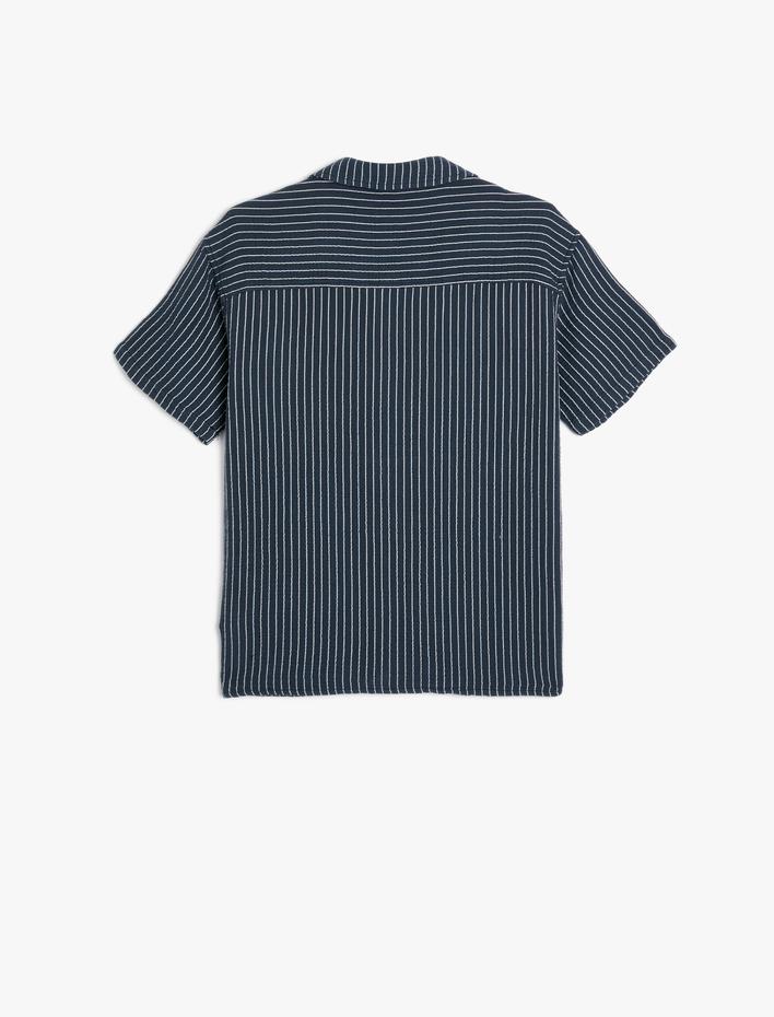 Erkek Çocuk Gömlek Kısa Kollu Tek Cep Detaylı Pamuklu