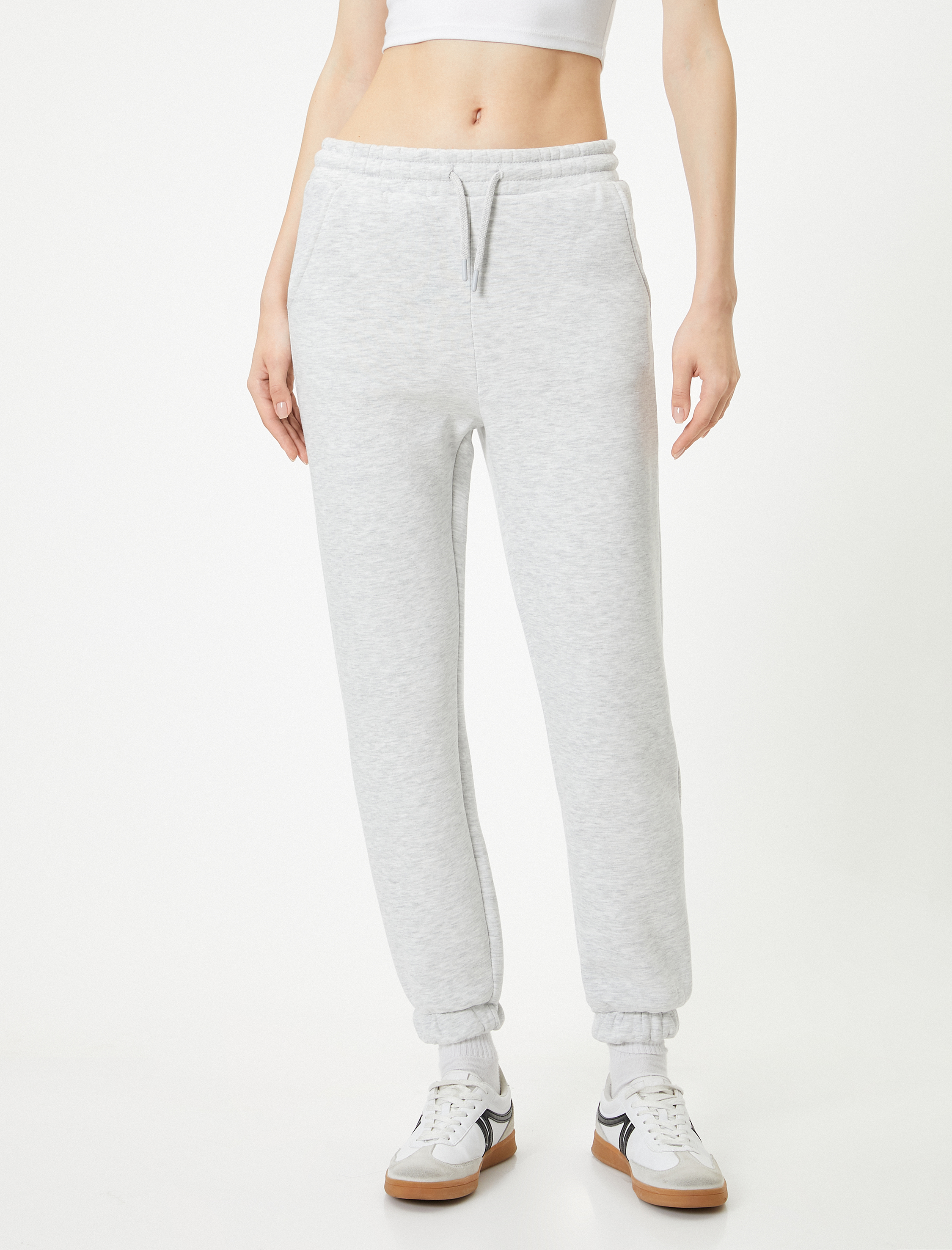 Şardonlu Jogger Eşofman Altı Beli Bağlamalı Cepli