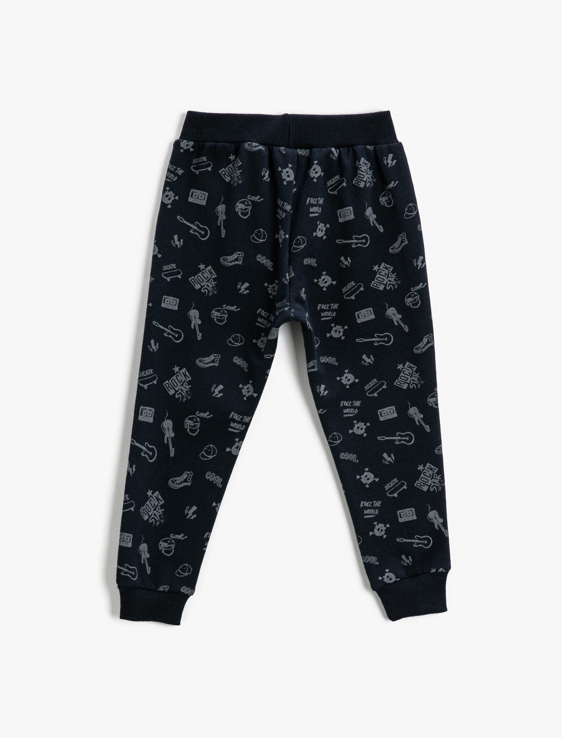  Erkek Çocuk Baskılı Jogger Eşofman Altı Beli Lastikli