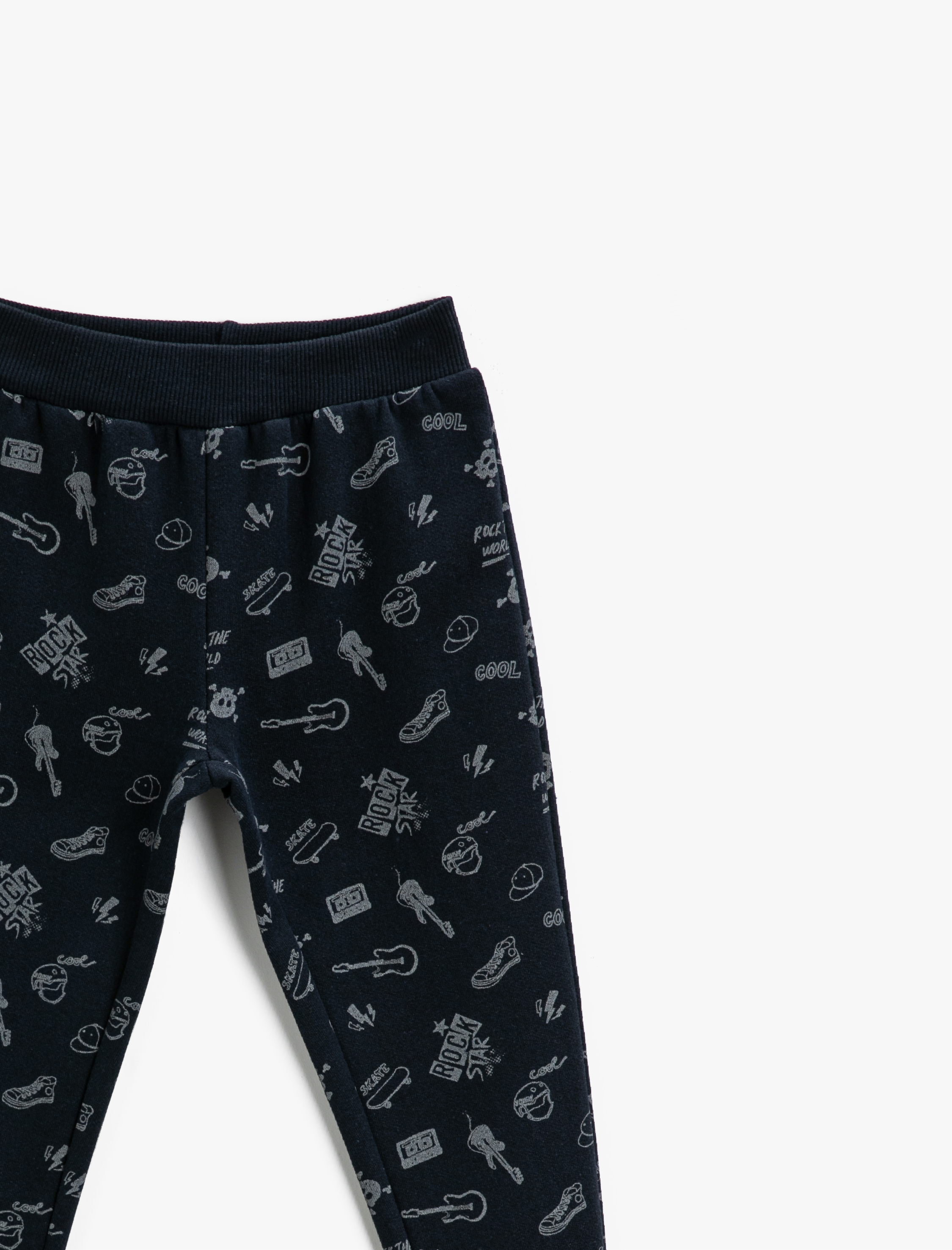  Erkek Çocuk Baskılı Jogger Eşofman Altı Beli Lastikli