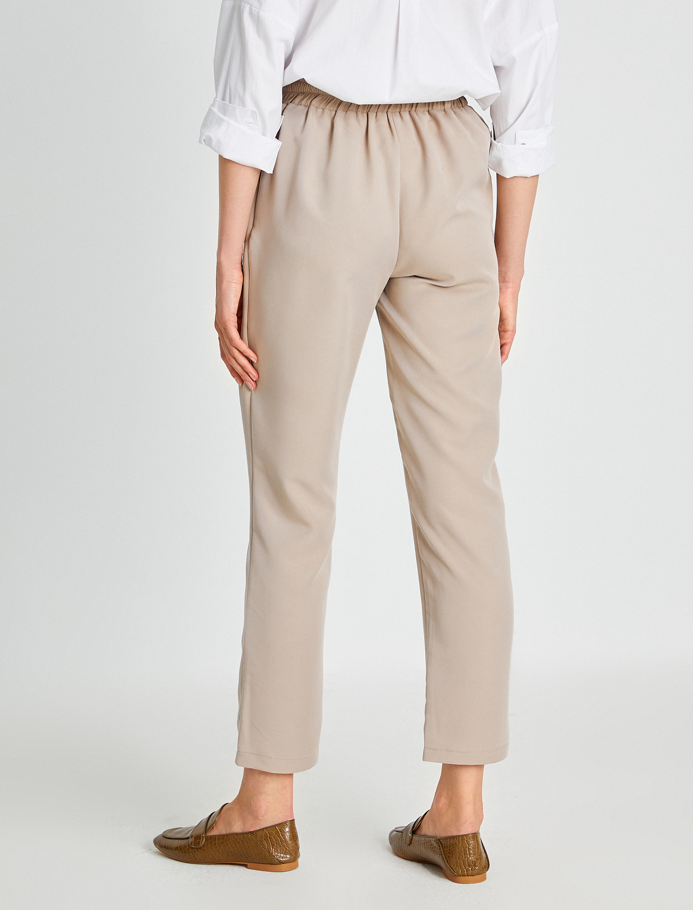   Beli Bağlamalı Havuç Pantolon Modal Karışımlı