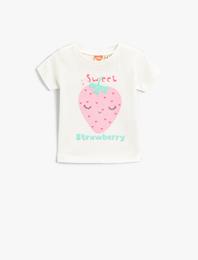 Baskılı Kısa Kollu Tişört Pamuklu