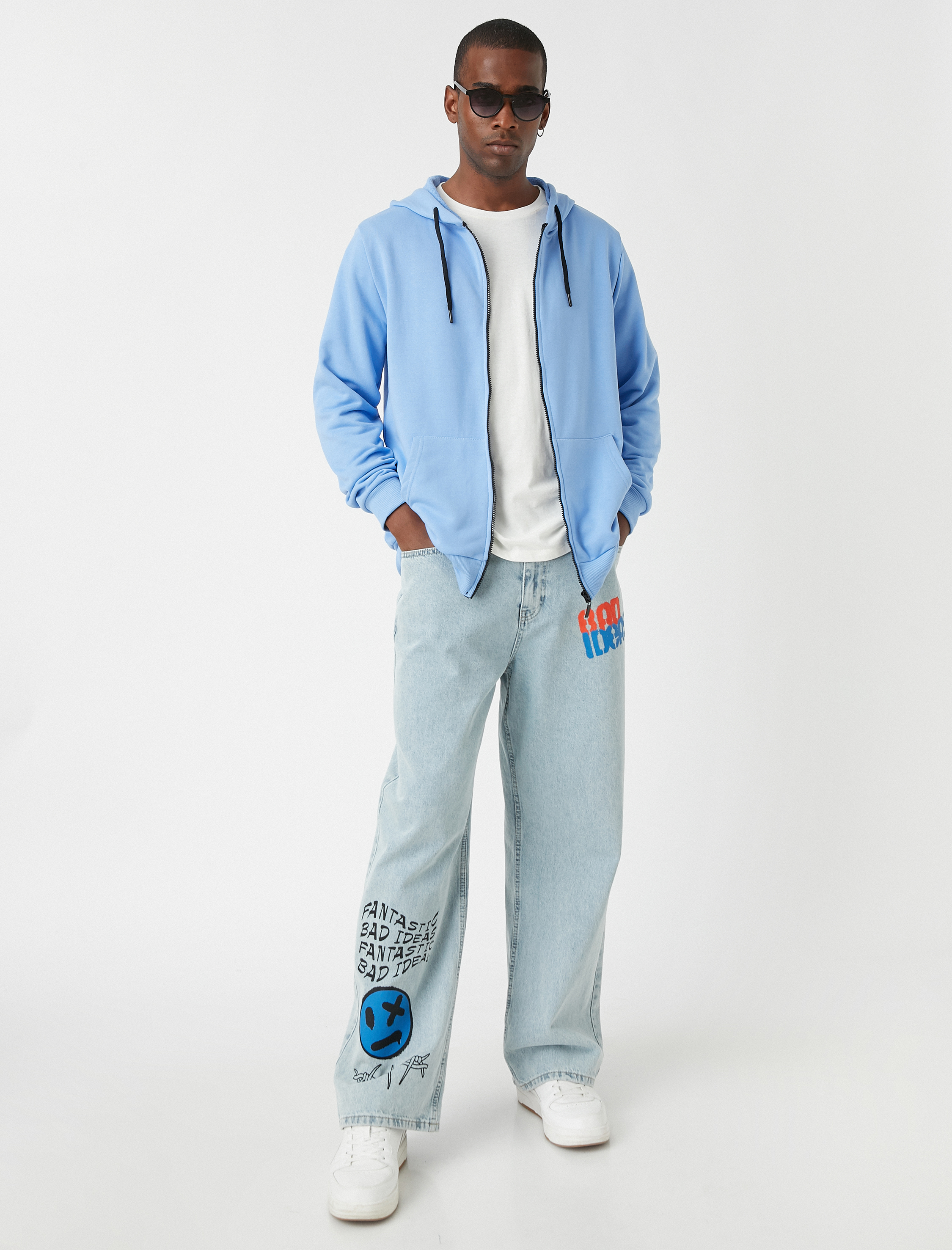   Fermuarlı Kapşonlu Sweatshirt