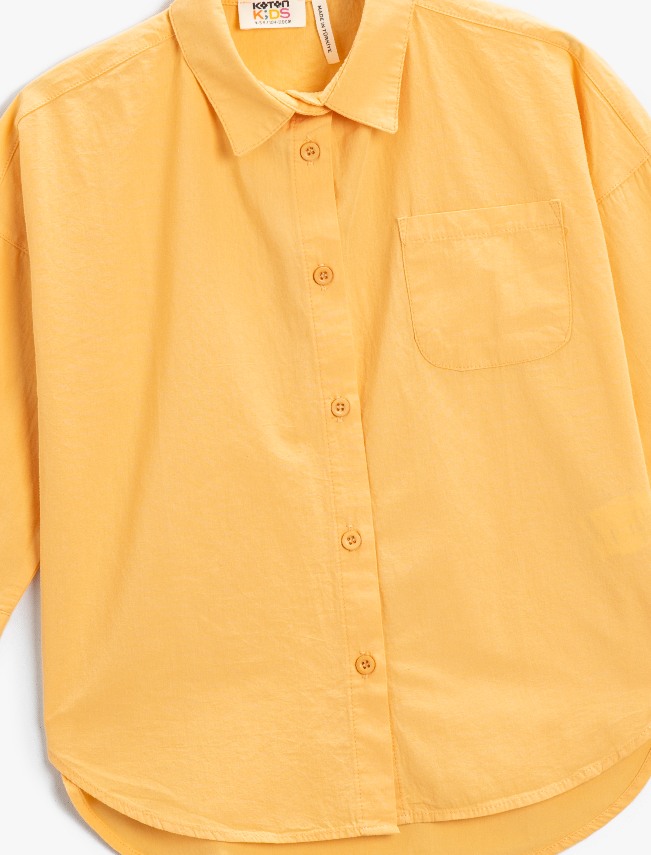  Kız Çocuk 3/4 Kol Basic Gömlek Pamuklu