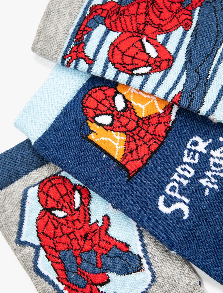  Erkek Çocuk Soket Çorap Seti 3'lü Spiderman Lisanslı