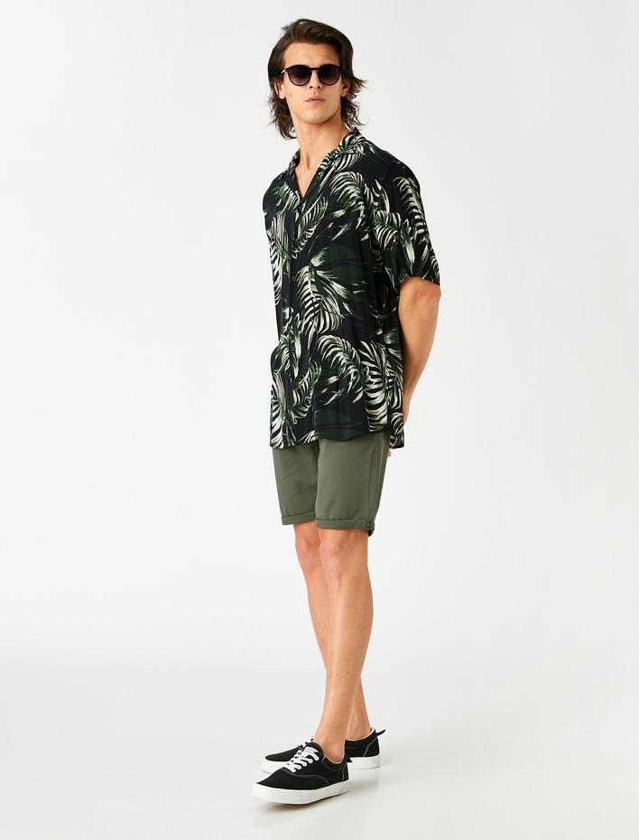  Katlı Paça Gabardin Şort