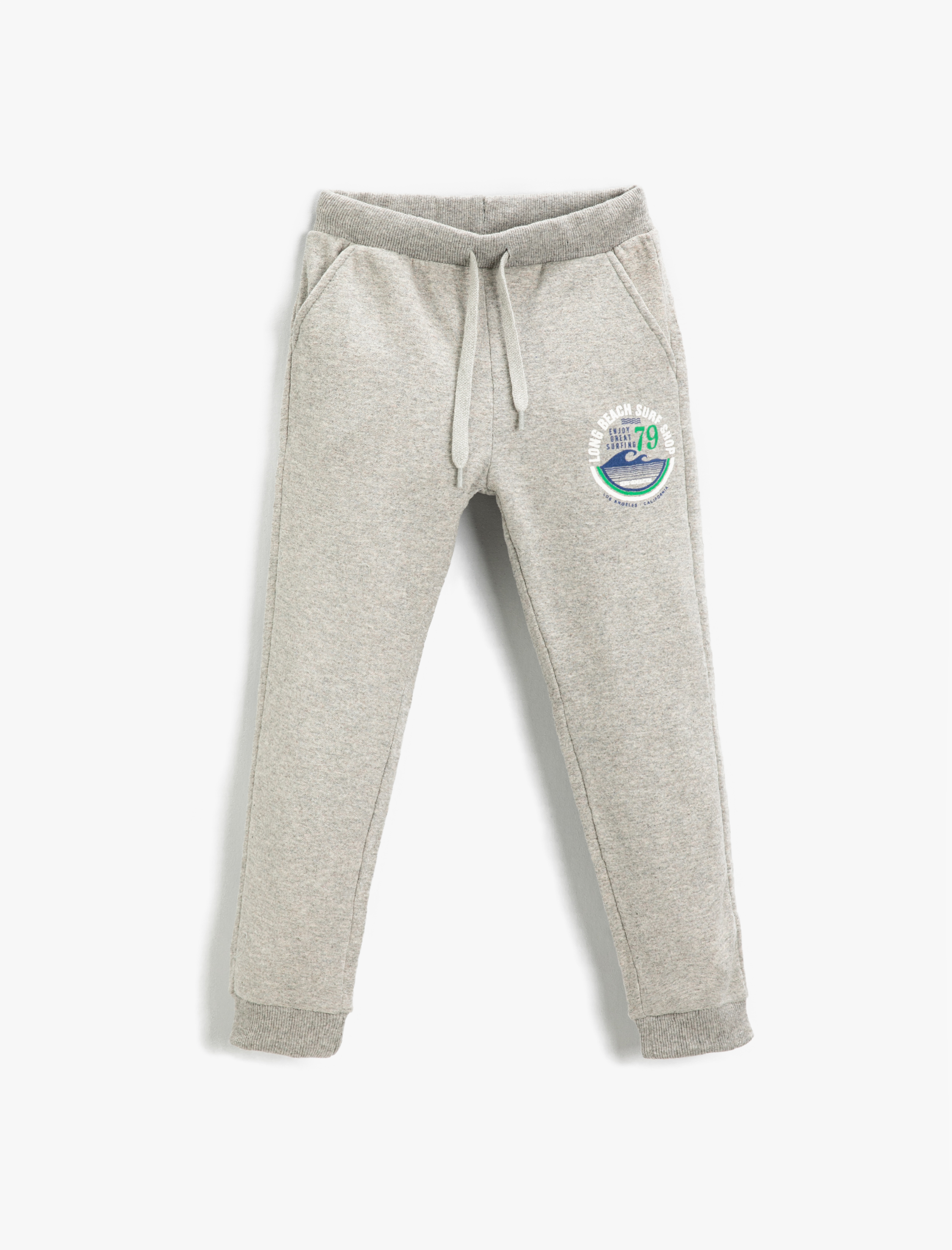  Erkek Çocuk Baskılı Jogger Eşofman Altı Beli Bağcıklı