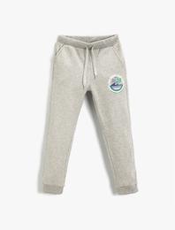 Baskılı Jogger Eşofman Altı Beli Bağcıklı