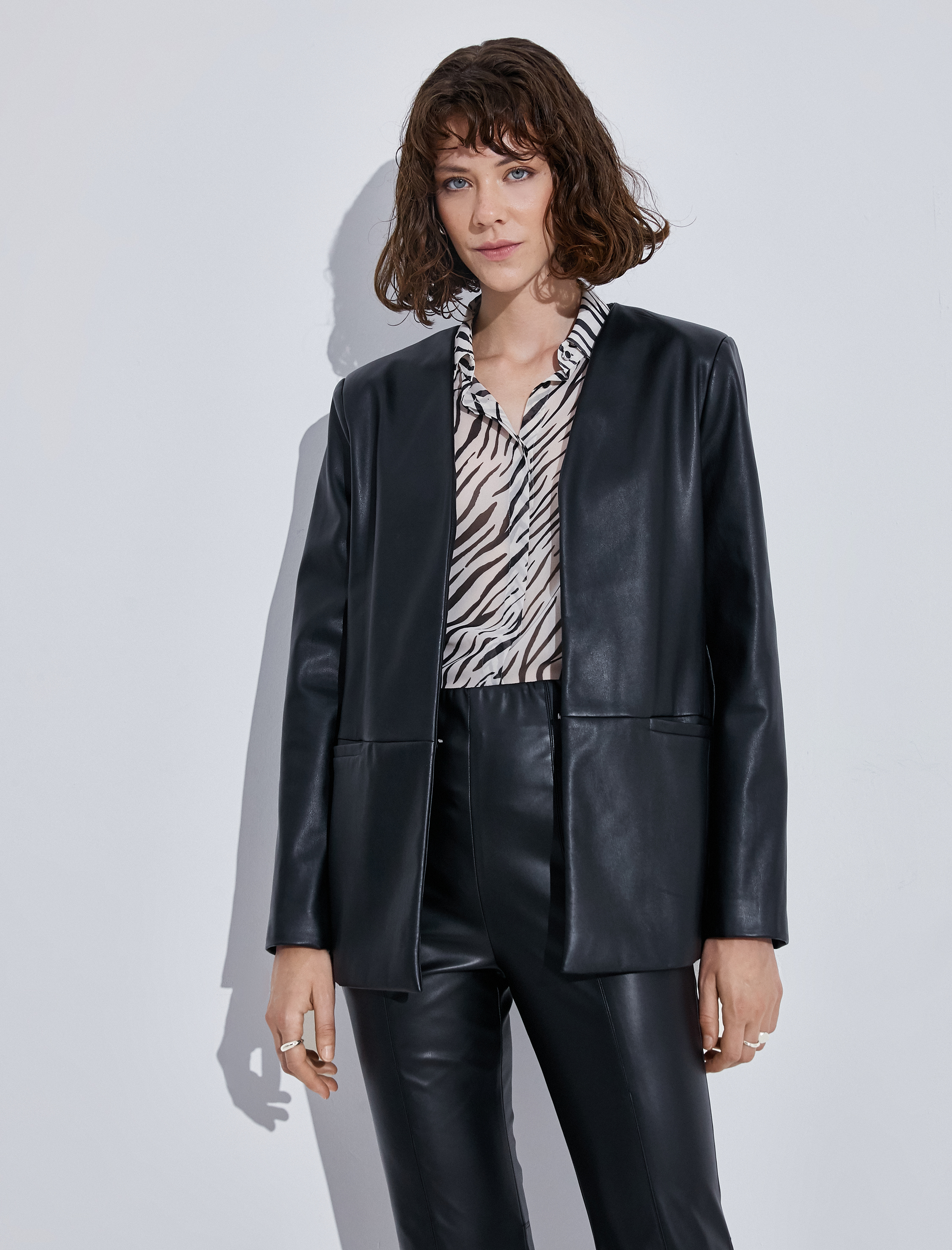   Suni Deri Blazer Ceket