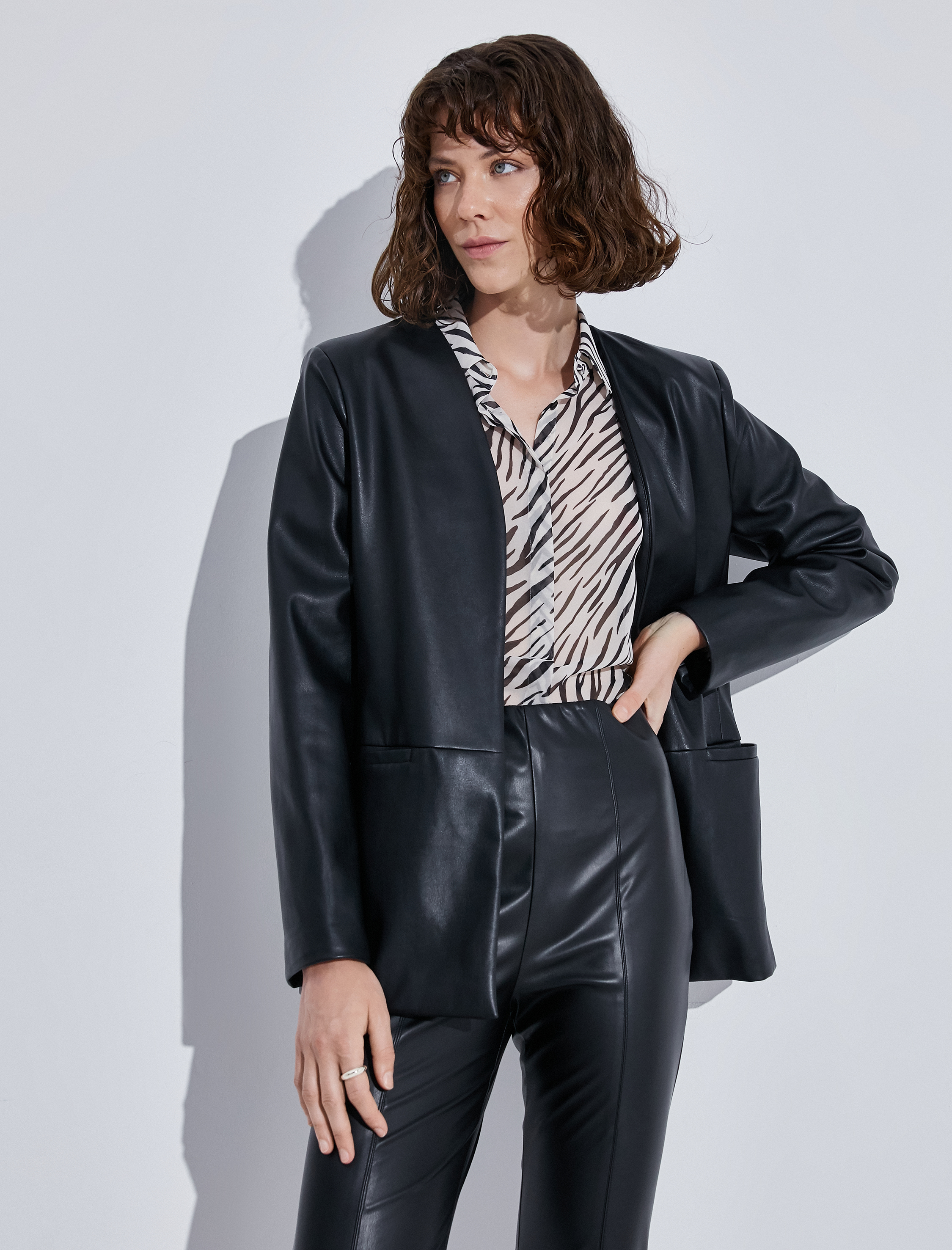   Suni Deri Blazer Ceket