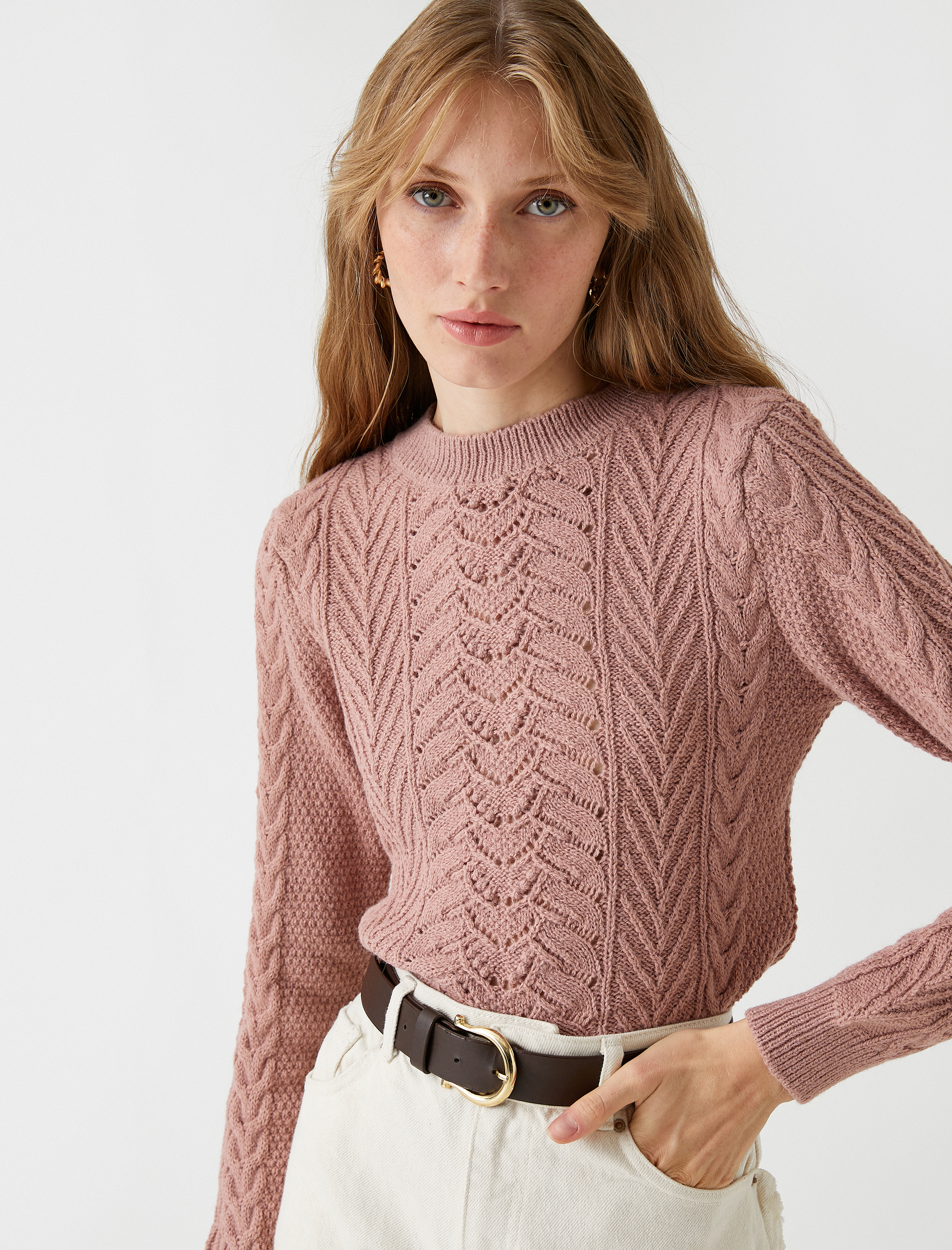 Örgü Detaylı Kazak