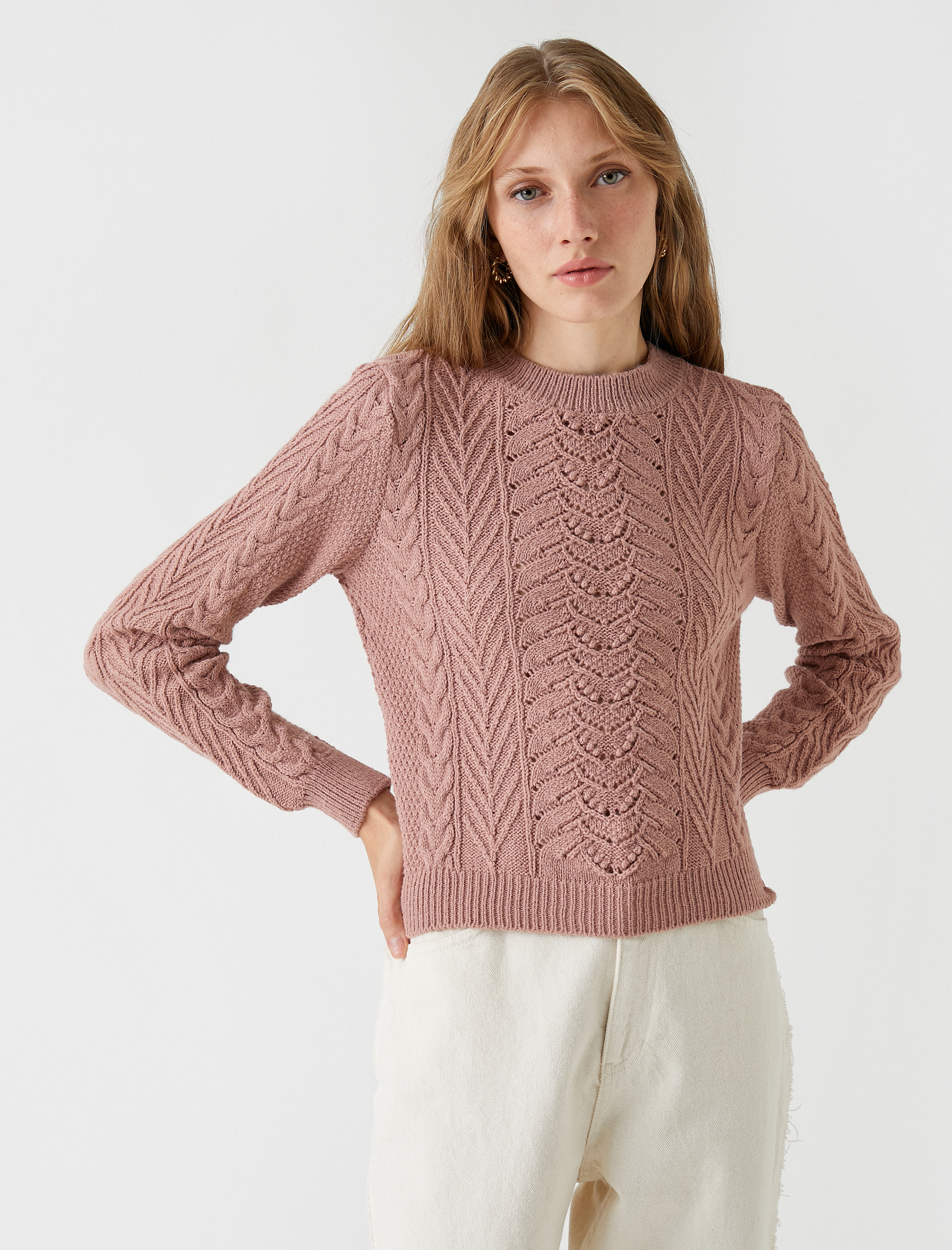 Örgü Detaylı Kazak