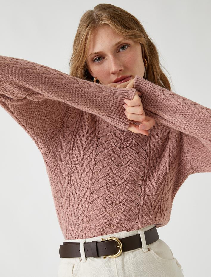  Örgü Detaylı Kazak