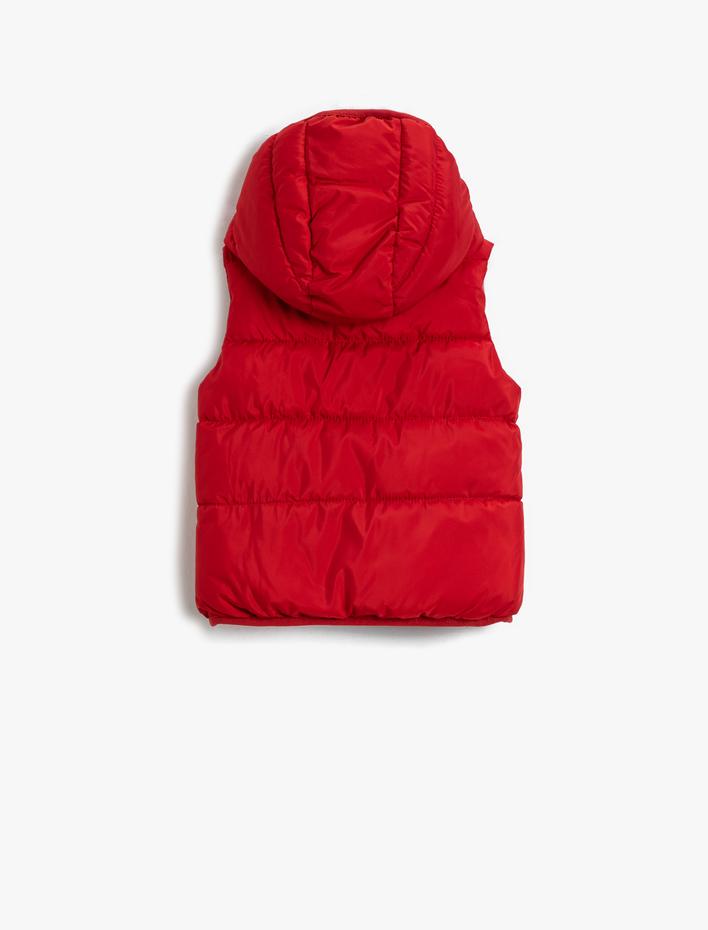 Erkek Bebek Şişme Yelek Kapüşonlu İçi Polar Astarlı