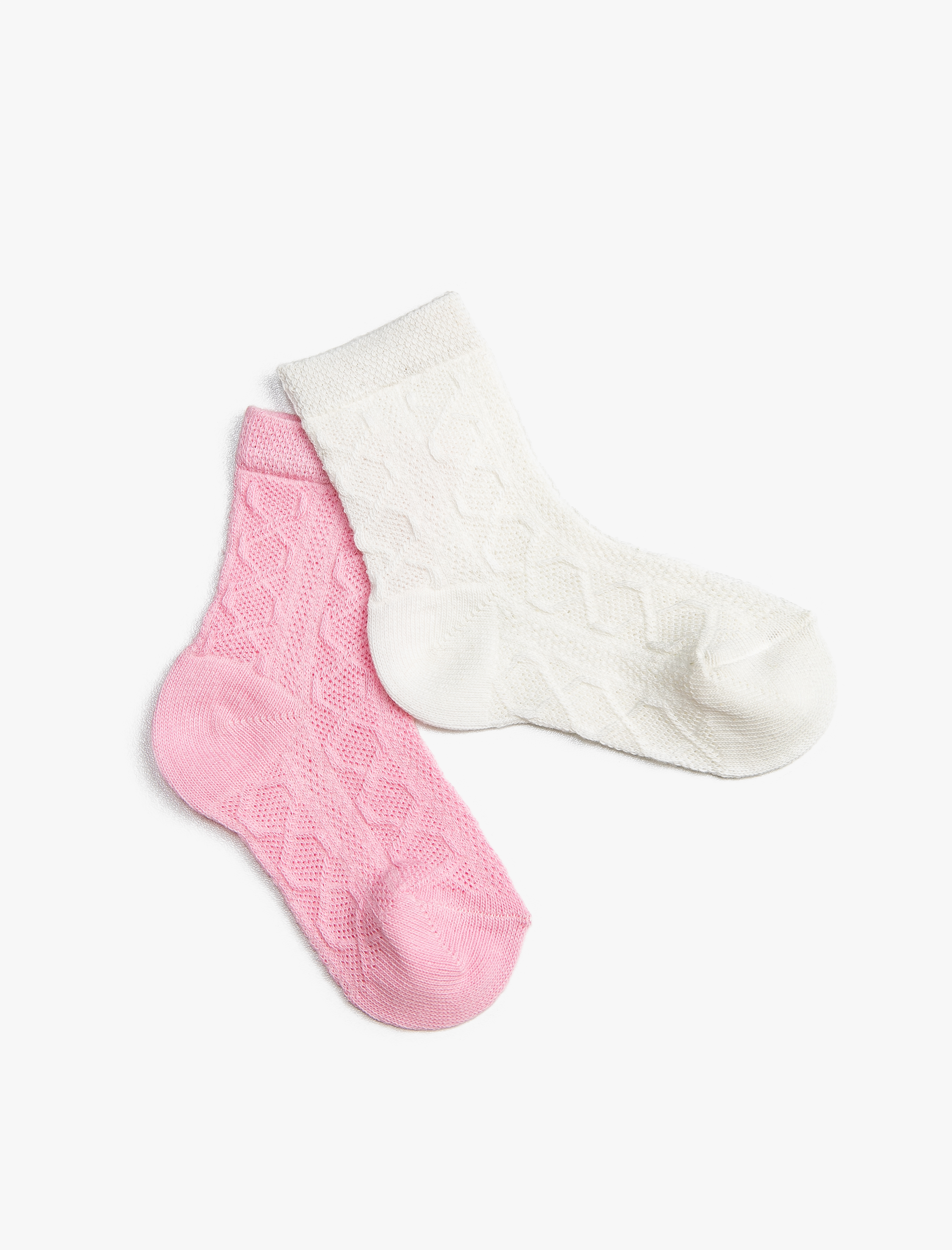 Kız Bebek 2’li Dokulu Basic Çorap