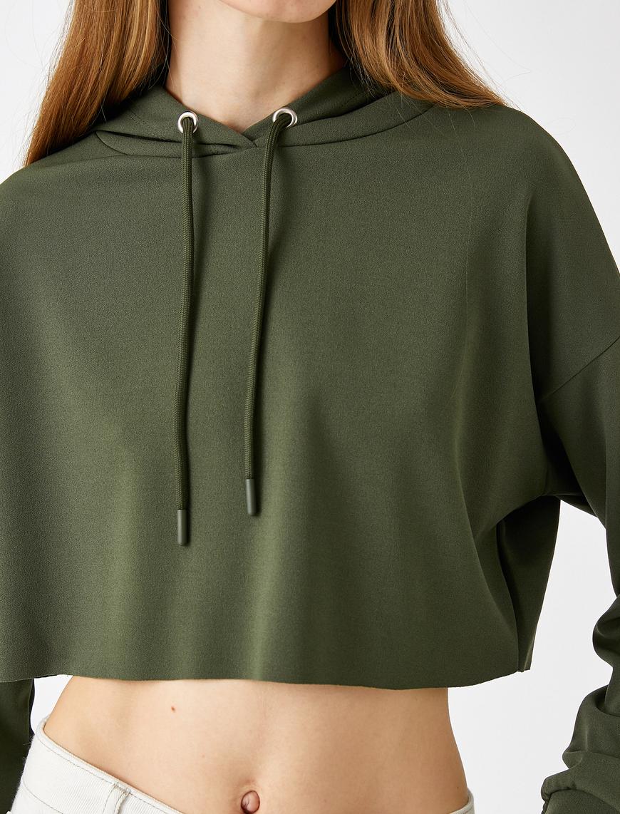   Crop Sweatshirt Kapüşonlu