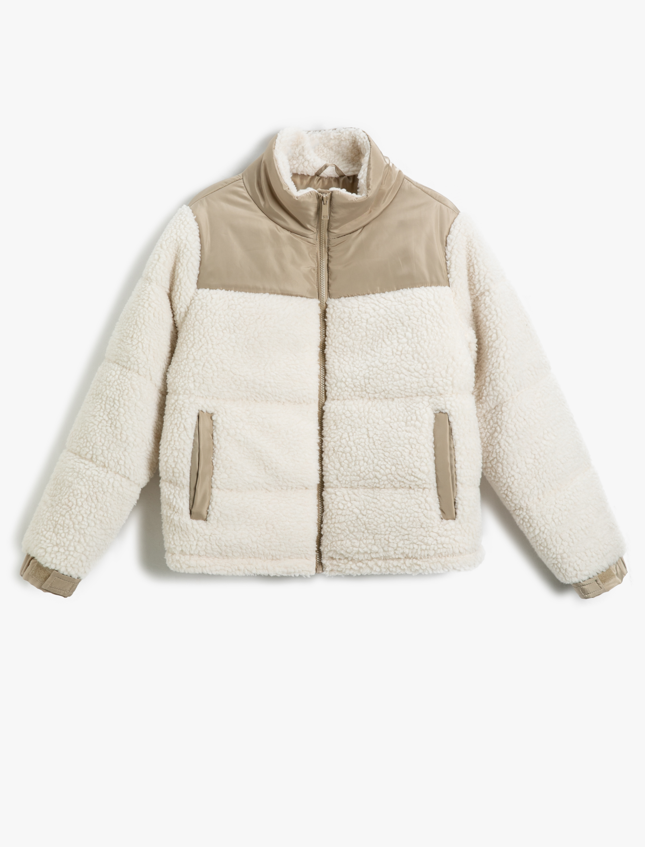   Kısa Şişme Mont Dik Yaka