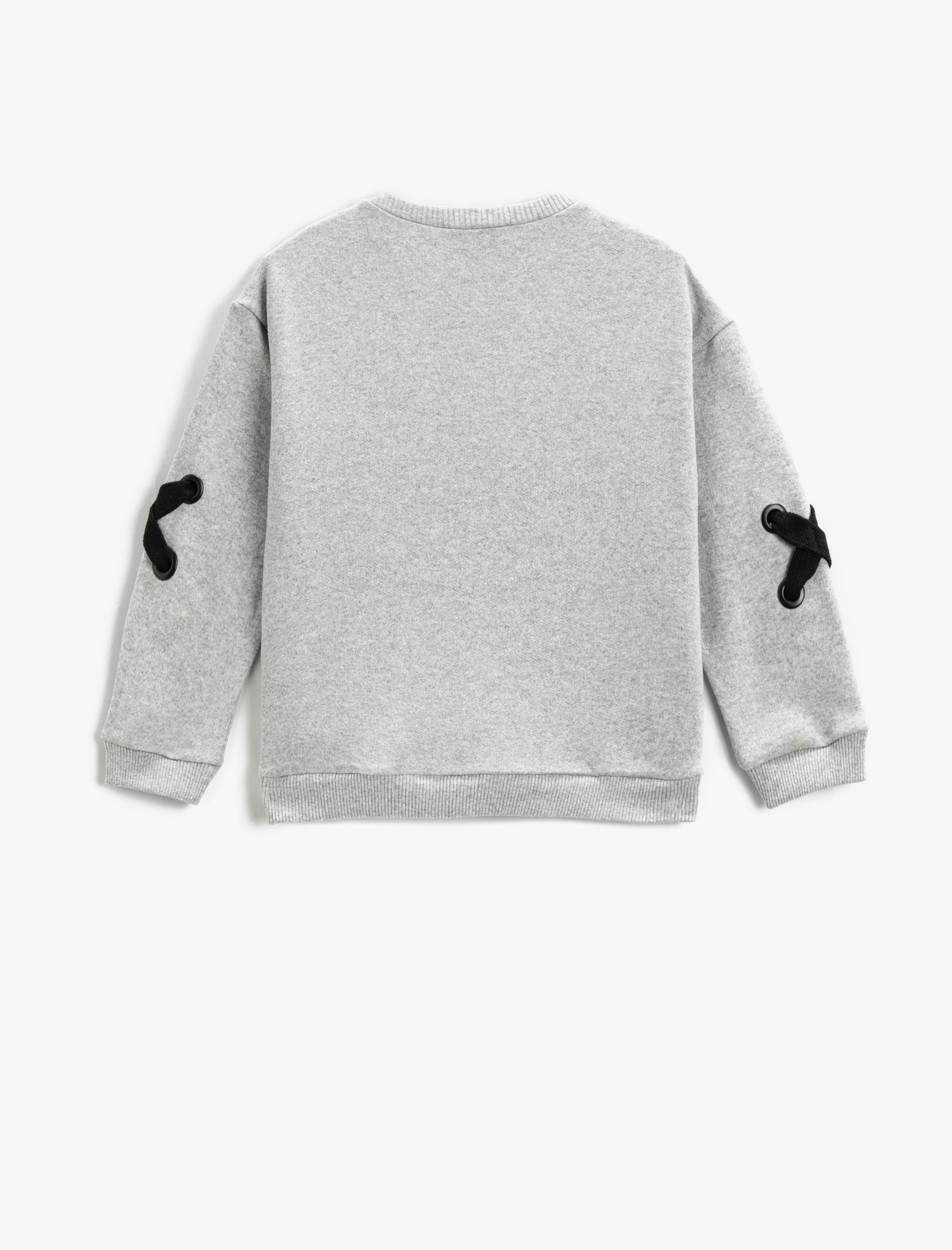Kız Çocuk Sweat Aplike Detaylı Baskılı Uzun Kollu Bisiklet Yaka
