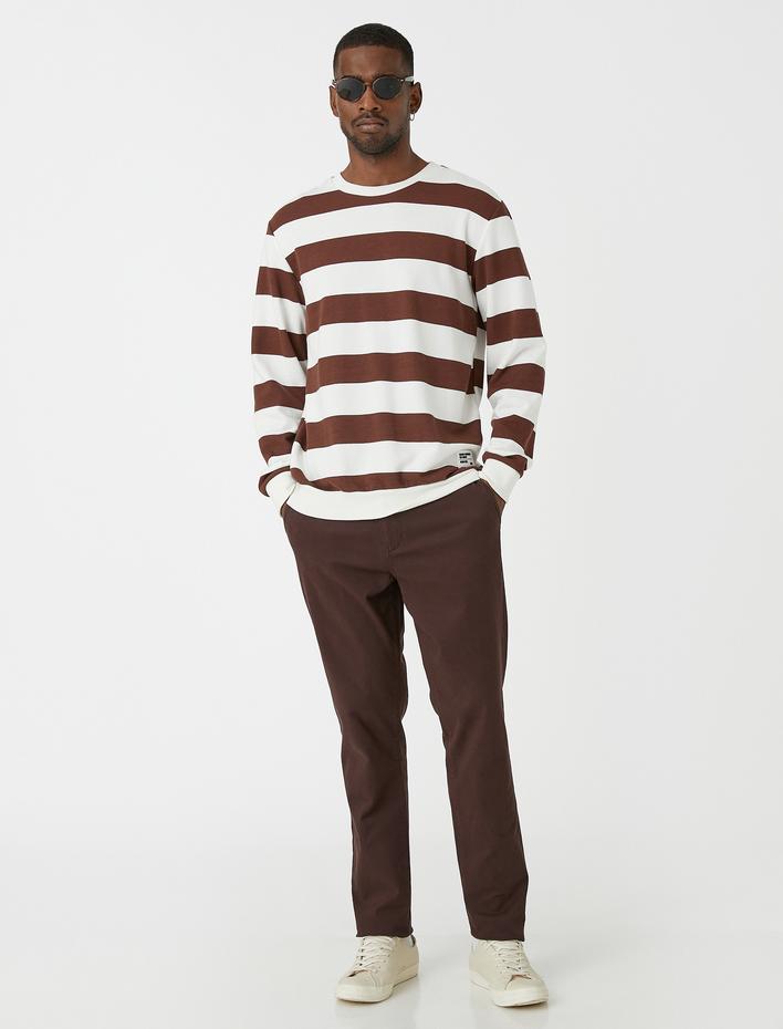  Basic Chino Pantolon Düğmeli Cep Detaylı