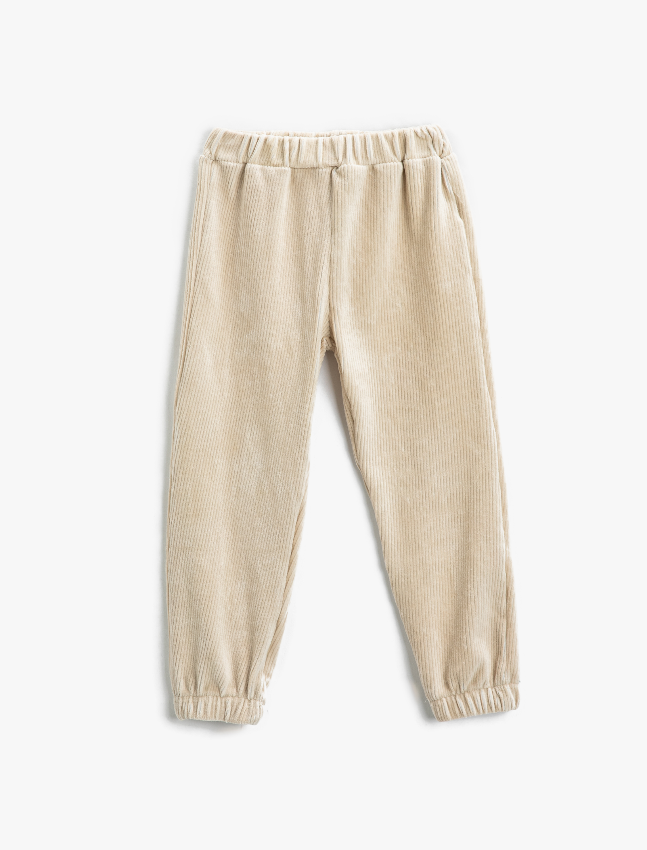  Kız Çocuk Fitilli Kadife Jogger Eşofman Altı