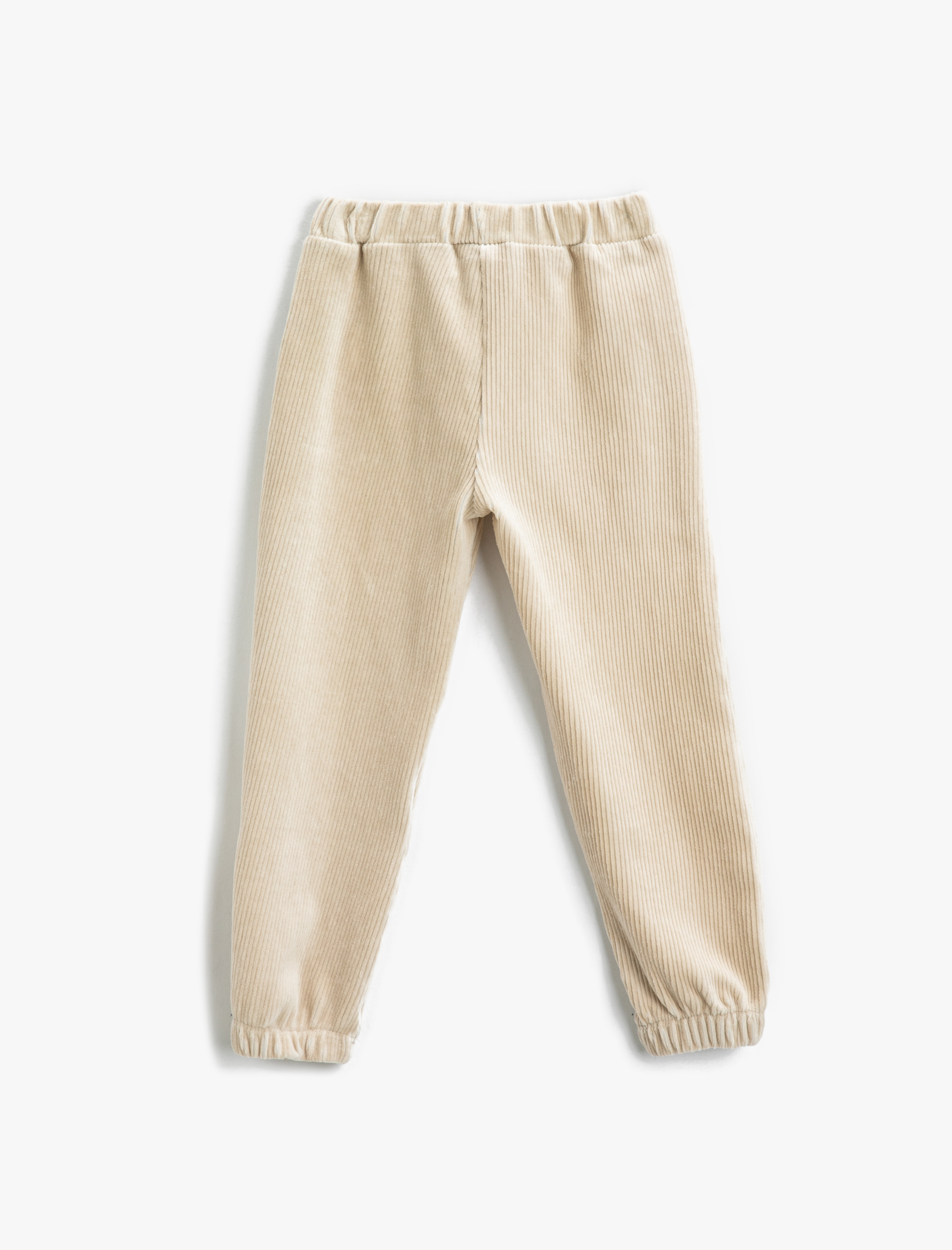  Kız Çocuk Fitilli Kadife Jogger Eşofman Altı