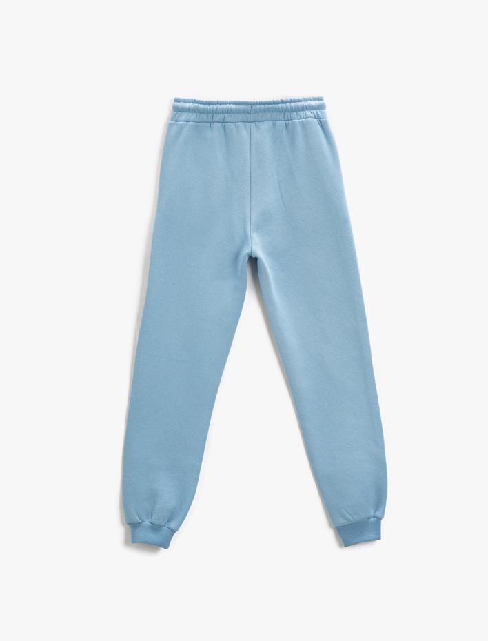 Erkek Çocuk Jogger Eşofman Altı Cepli Beli Bağlamalı Baskı Detaylı