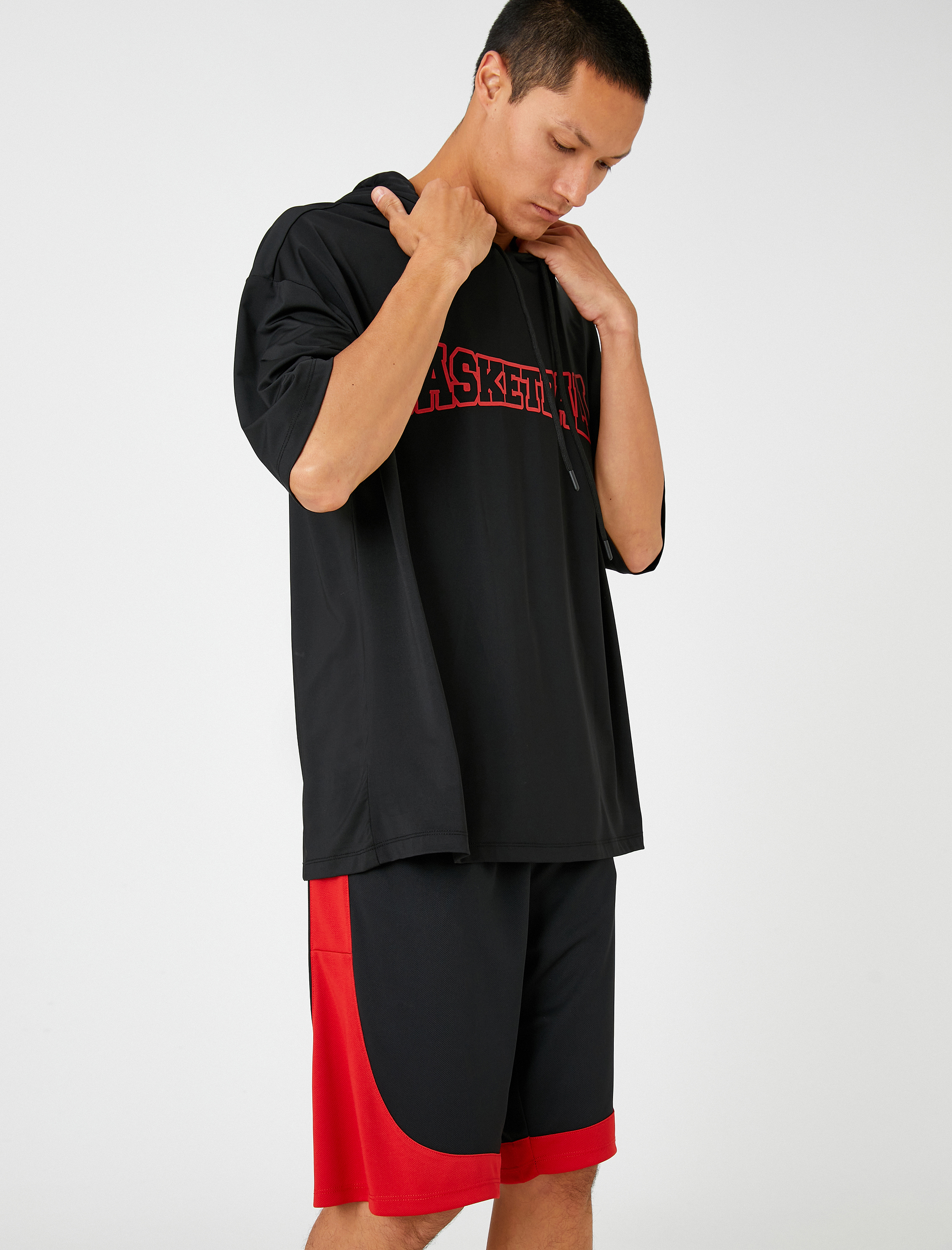   Kapşonlu Spor Tişört Basketbol Baskılı