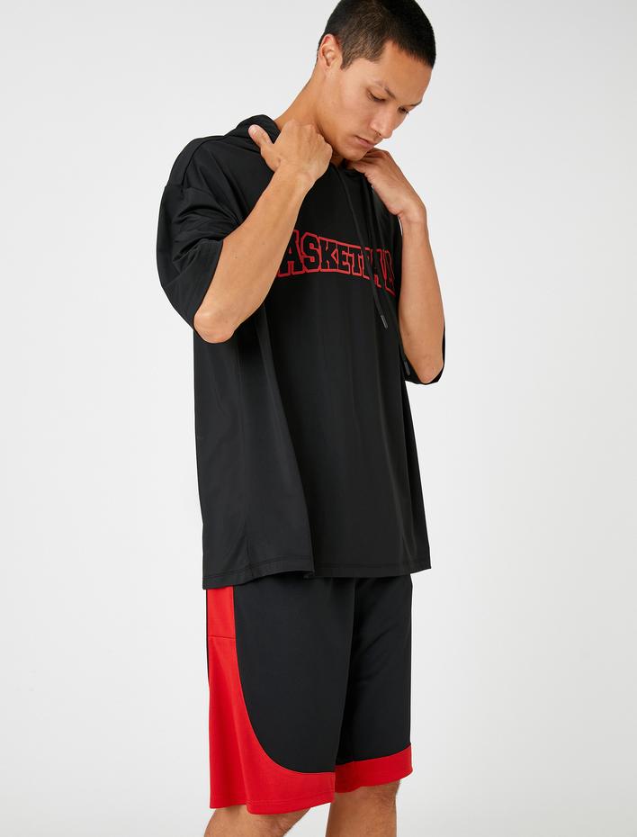  Kapşonlu Spor Tişört Basketbol Baskılı