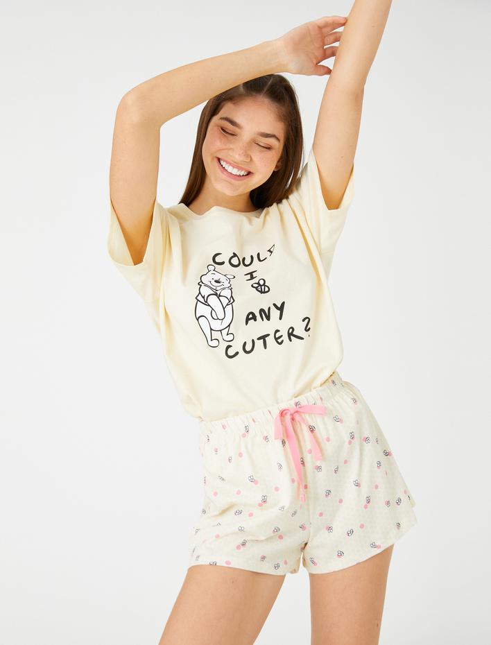  Şortlu Pijama Takımı Kısa Kollu Baskılı