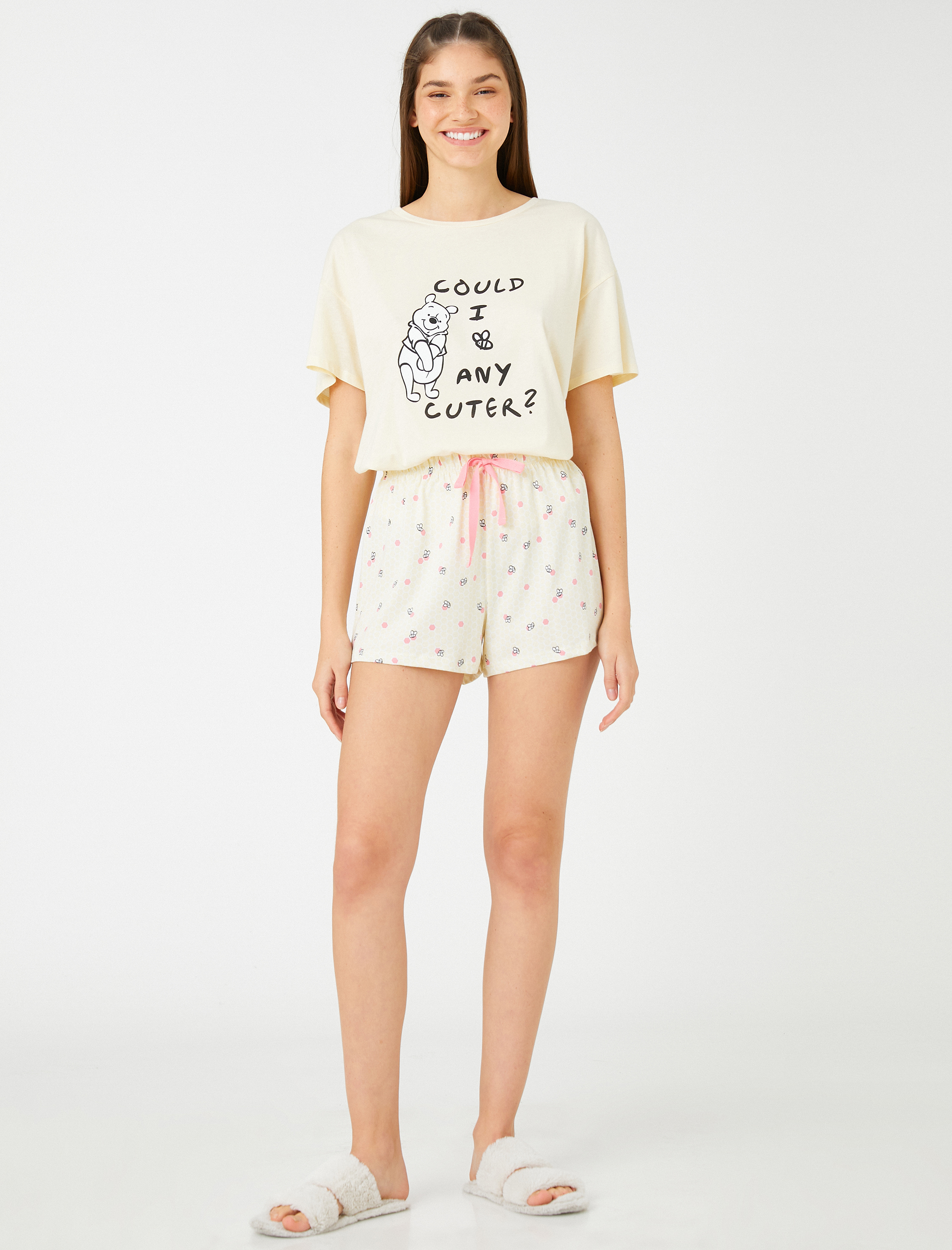   Şortlu Pijama Takımı Kısa Kollu Baskılı