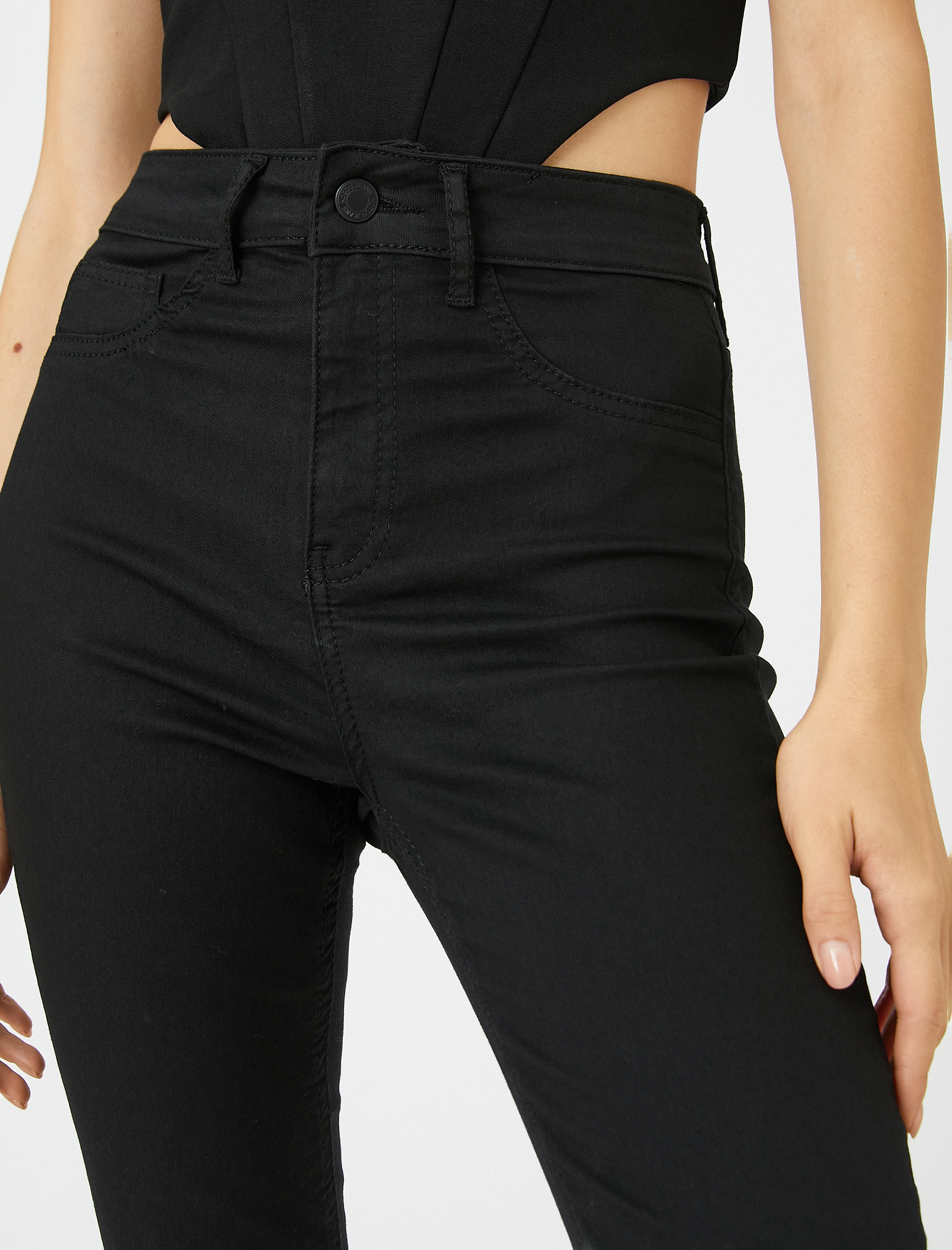   Kot Pantolon Dar Kesim Yüksek Bel Dar Paça - Carmen Jean