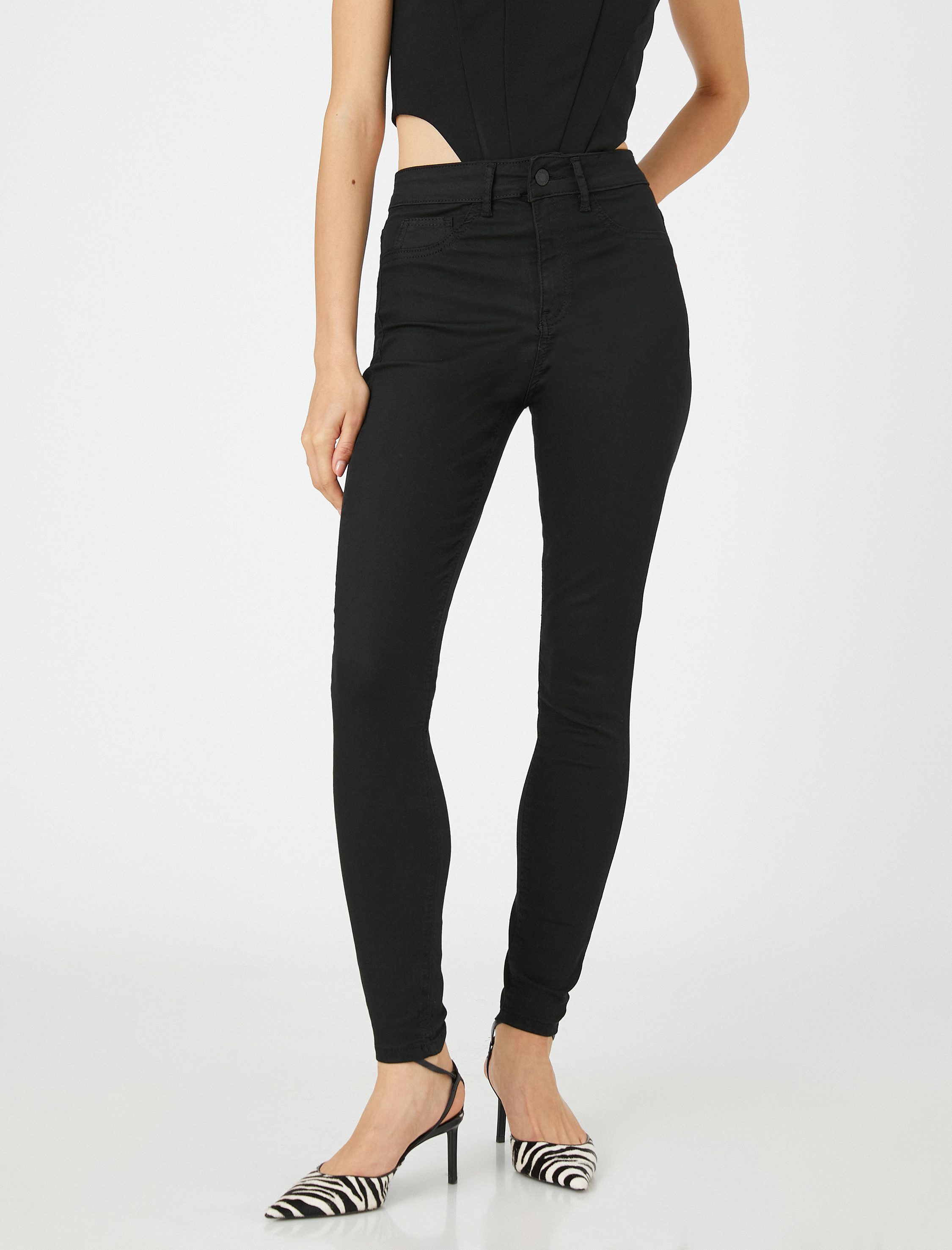   Kot Pantolon Dar Kesim Yüksek Bel Dar Paça - Carmen Jean