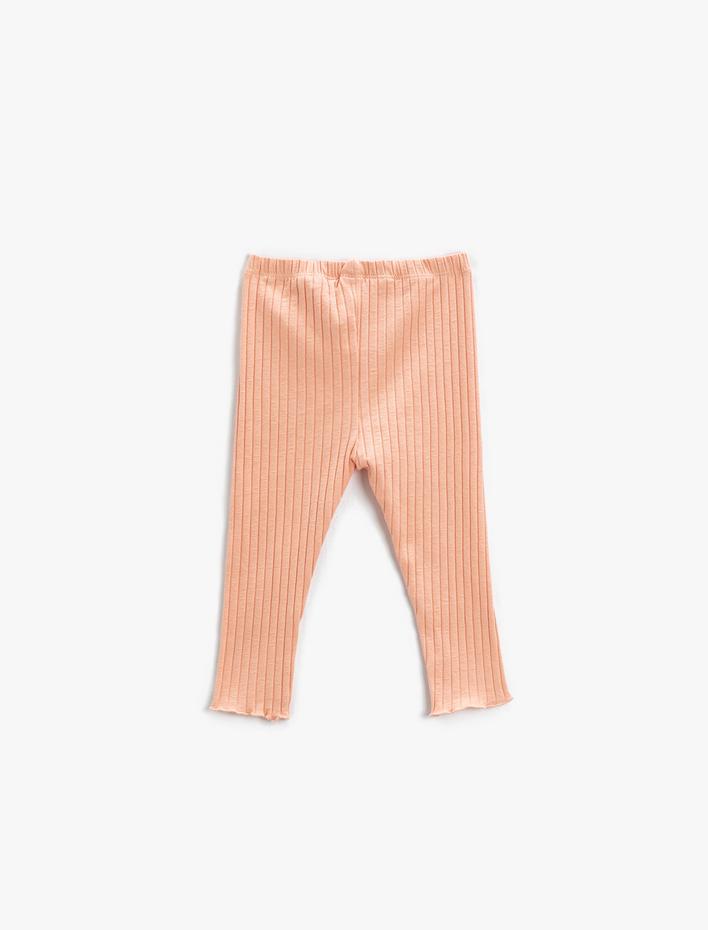 Kız Bebek Basic Ribanalı Tayt Beli Lastikli