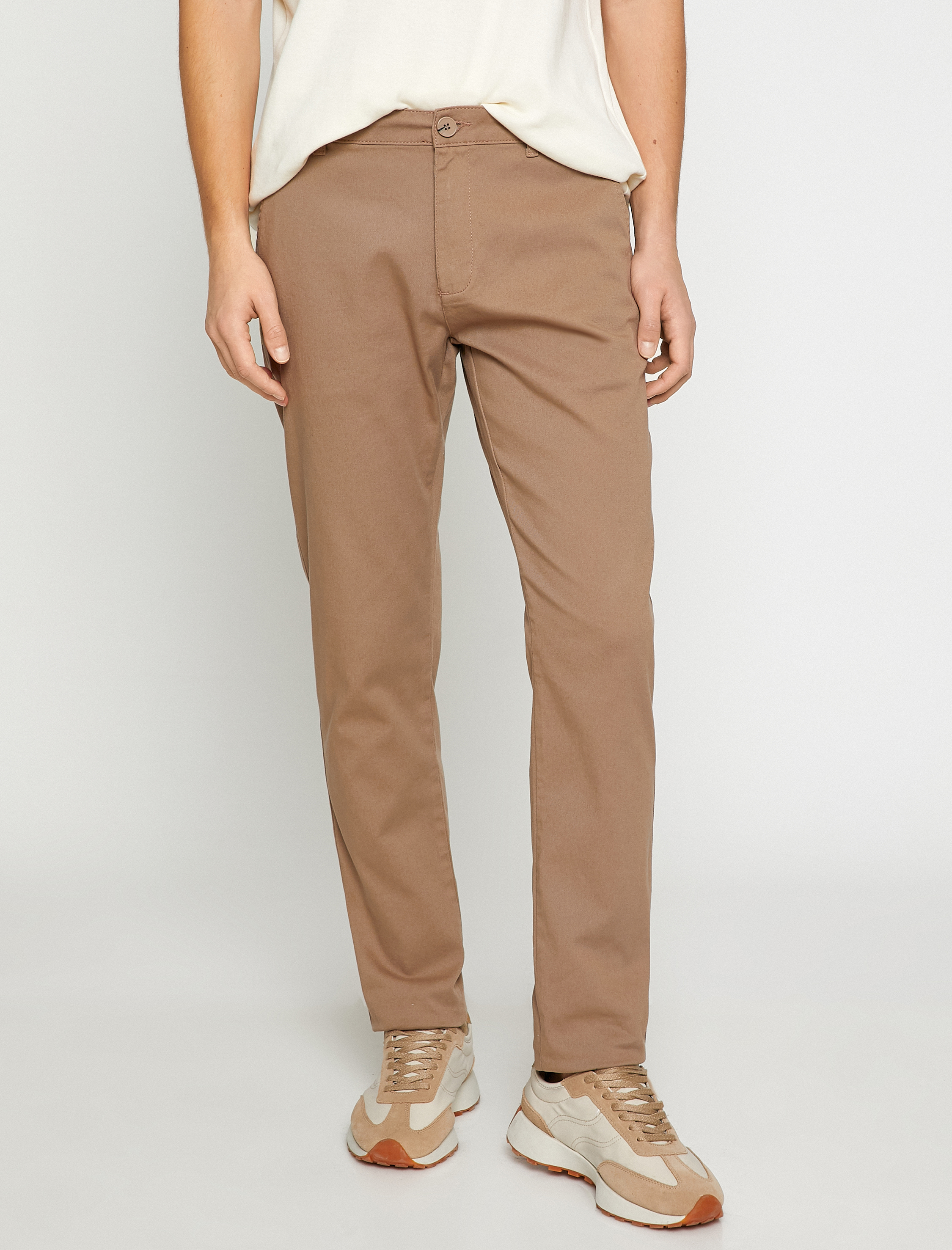   Basic Gabardin Pantolon Slim Fit Düğmeli Cep Detaylı