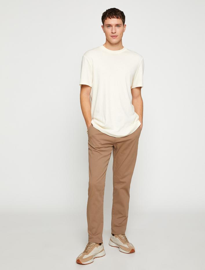  Basic Gabardin Pantolon Slim Fit Düğmeli Cep Detaylı