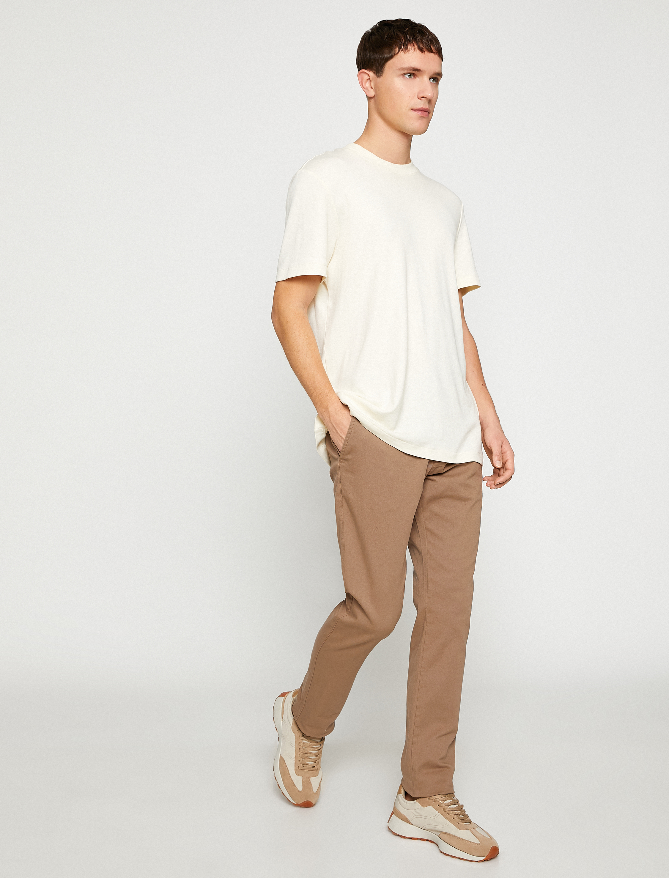   Basic Gabardin Pantolon Slim Fit Düğmeli Cep Detaylı