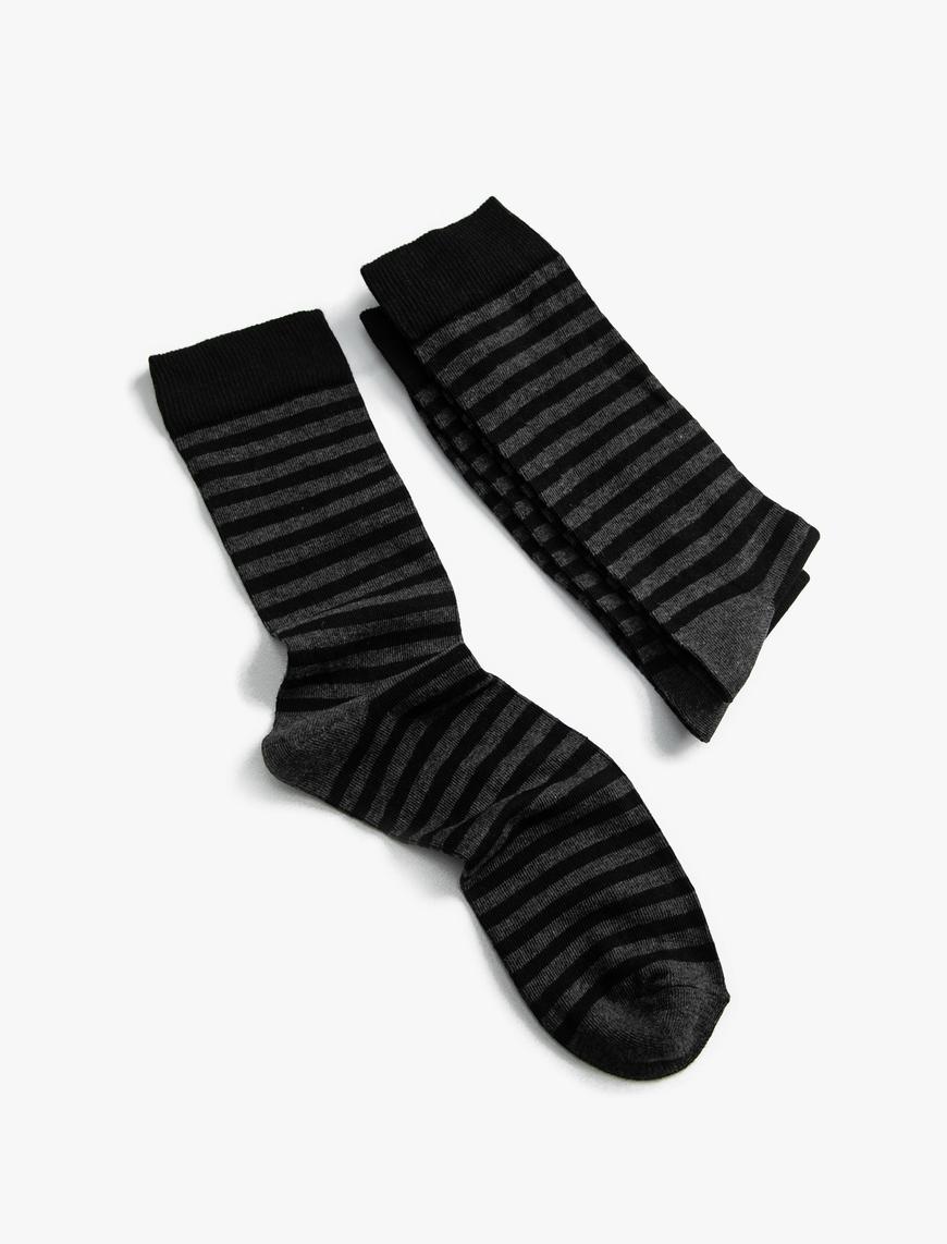  Erkek 3'lü Soket Çorap Seti Renk Bloklu