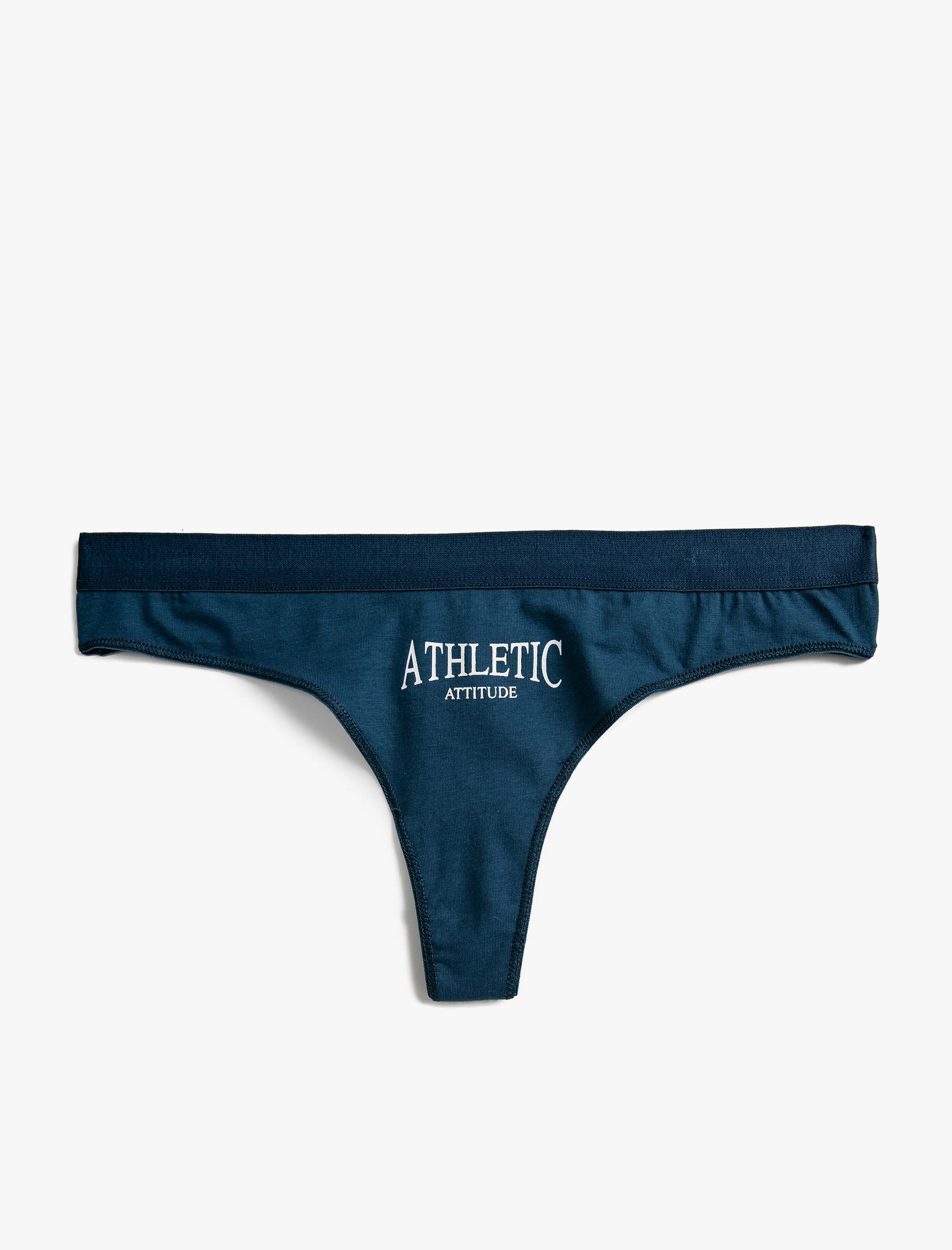   Pamuklu String Külot Slogan Baskılı