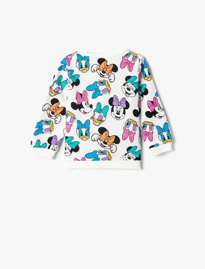 Kız Bebek Minnie Mouse ve Daisy Duck Baskılı Sweatshirt Lisanslı Pamuklu Şadonlu