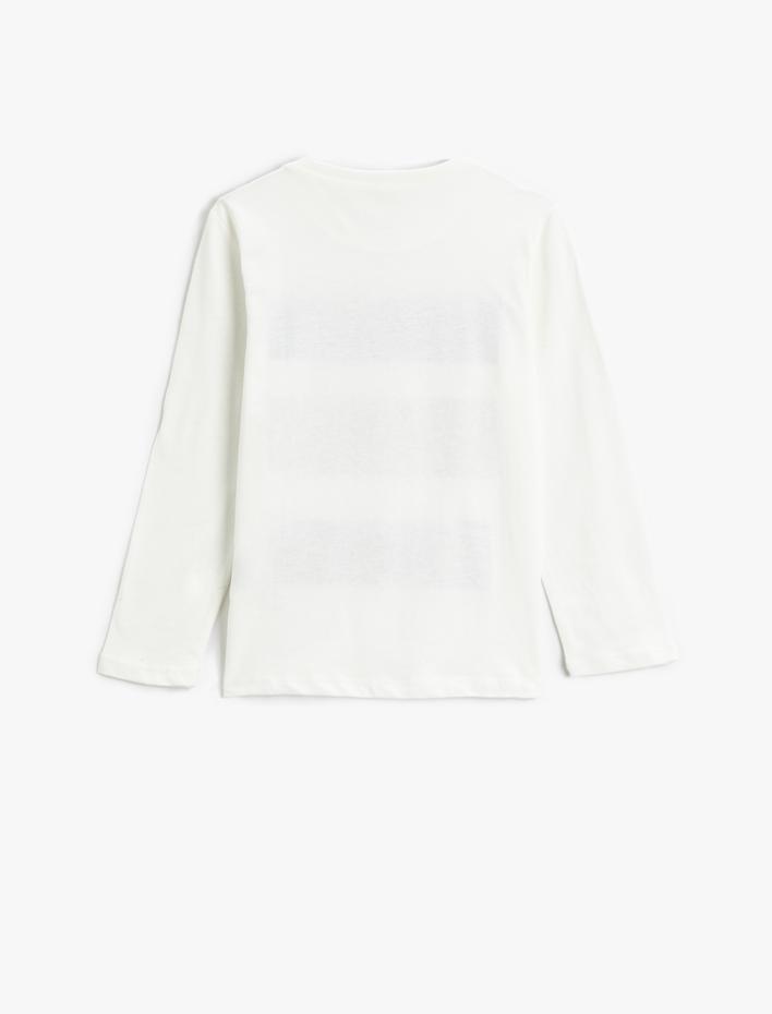 Erkek Çocuk Uzun Kollu Tişört Baskılı Bisiklet Yaka