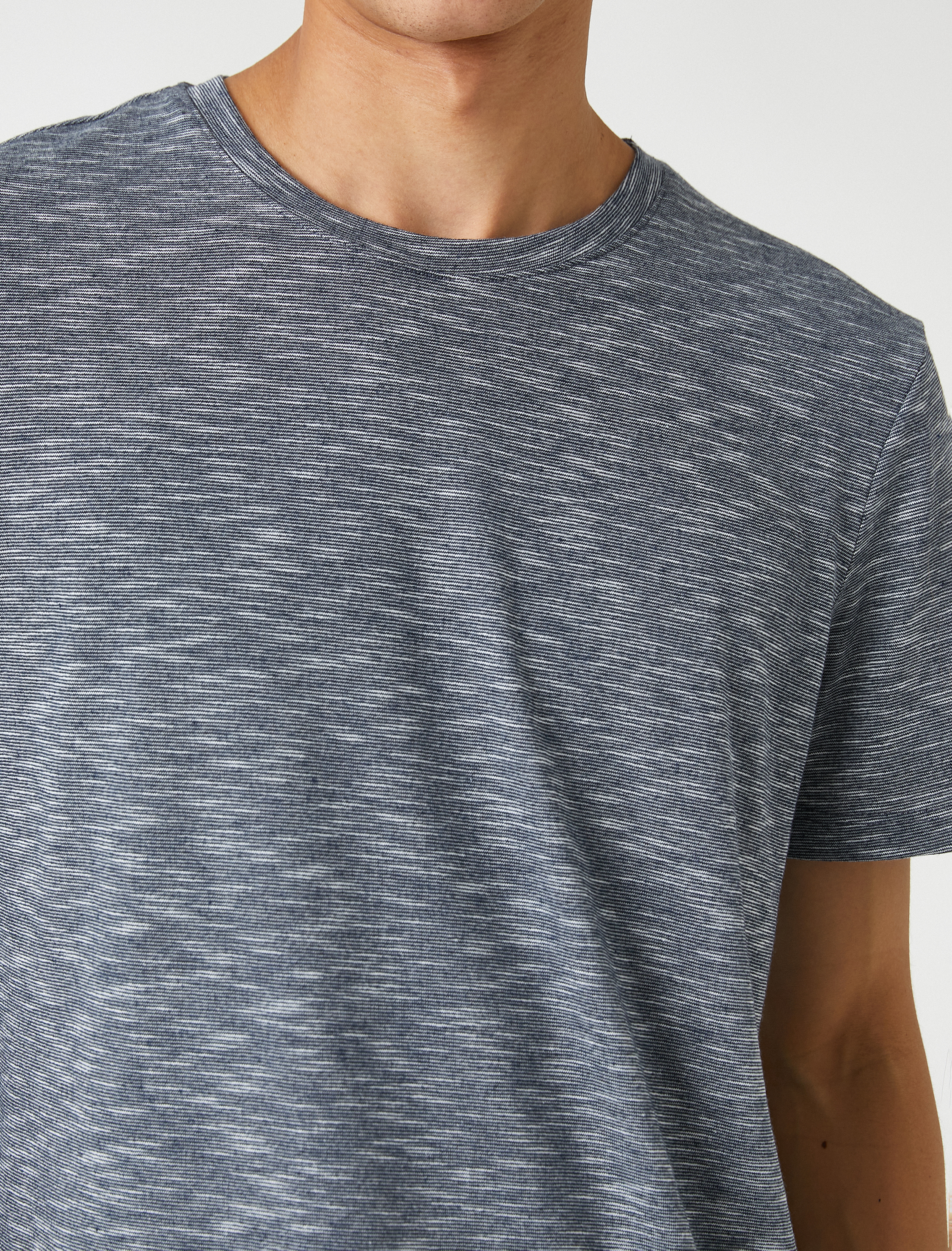   Basic Kırçıllı Tişört Bisiklet Yaka Slim Fit