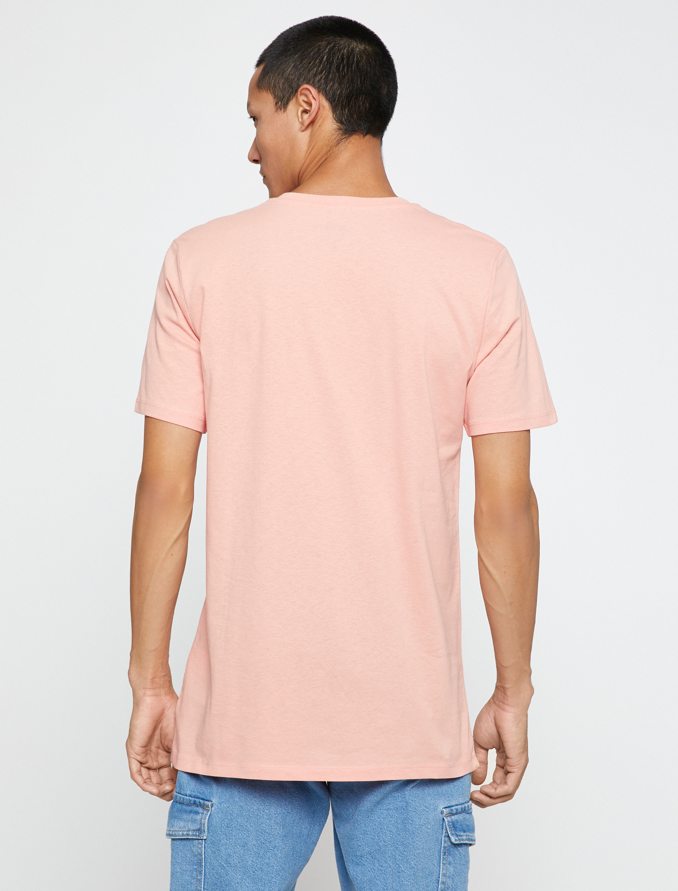 Basic Tişört Slim Fit Bisiklet Yaka Kısa Kollu Pamuklu