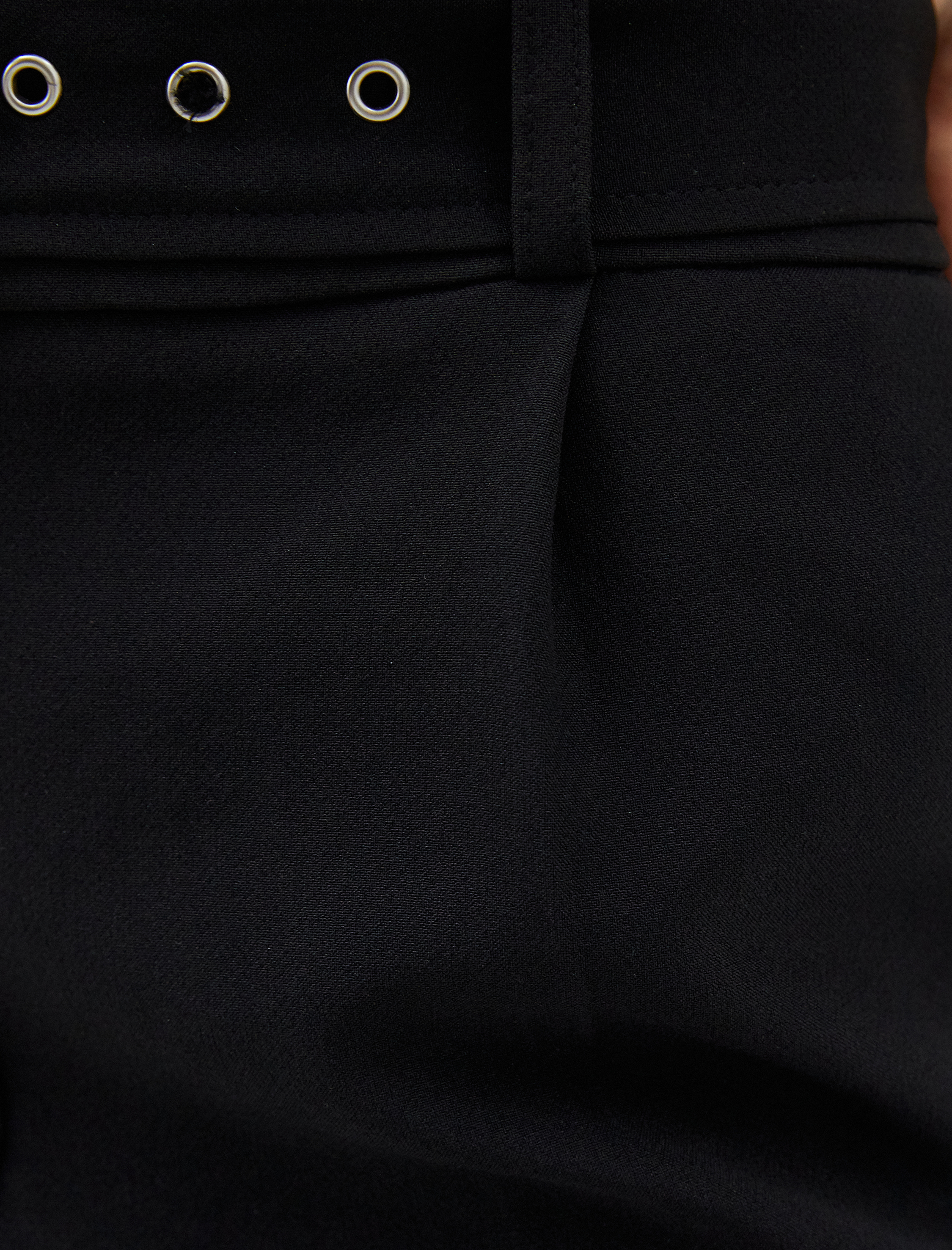   Crop Havuç Pantolon Yüksek Bel Pile Detaylı