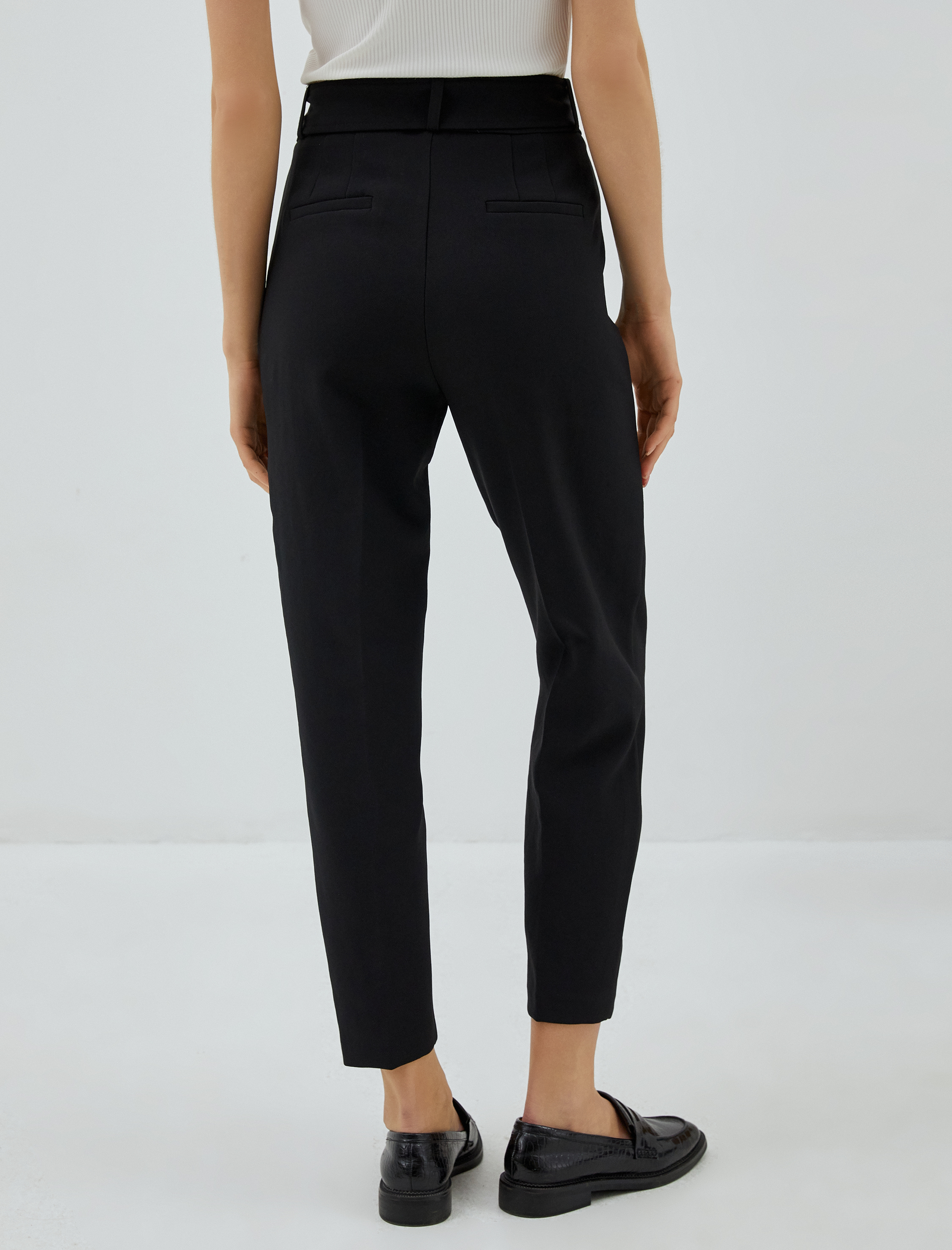   Crop Havuç Pantolon Yüksek Bel Pile Detaylı