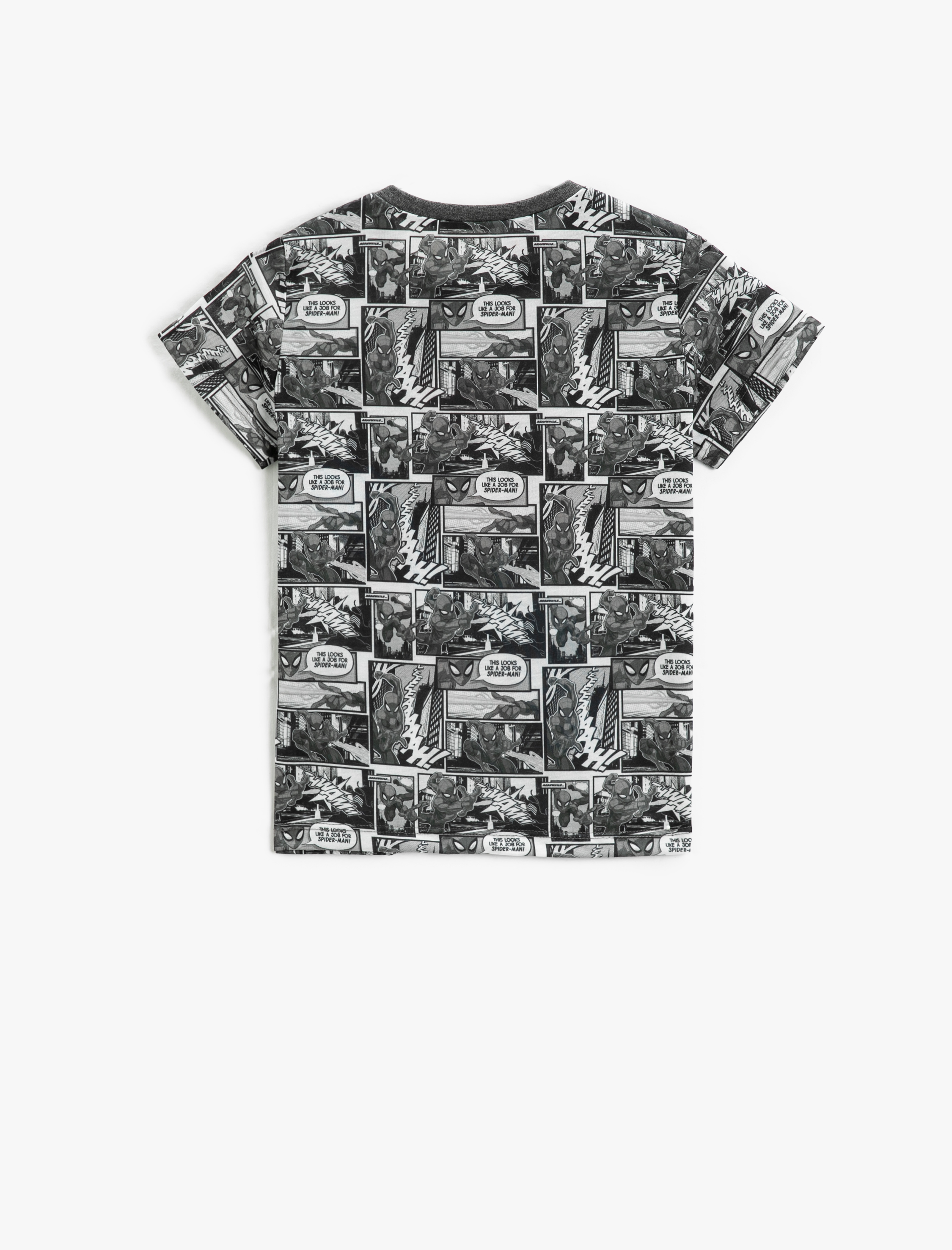  Erkek Çocuk Spiderman Baskılı Kısa Kollu Tişört Lisanslı Bisiklet Yaka