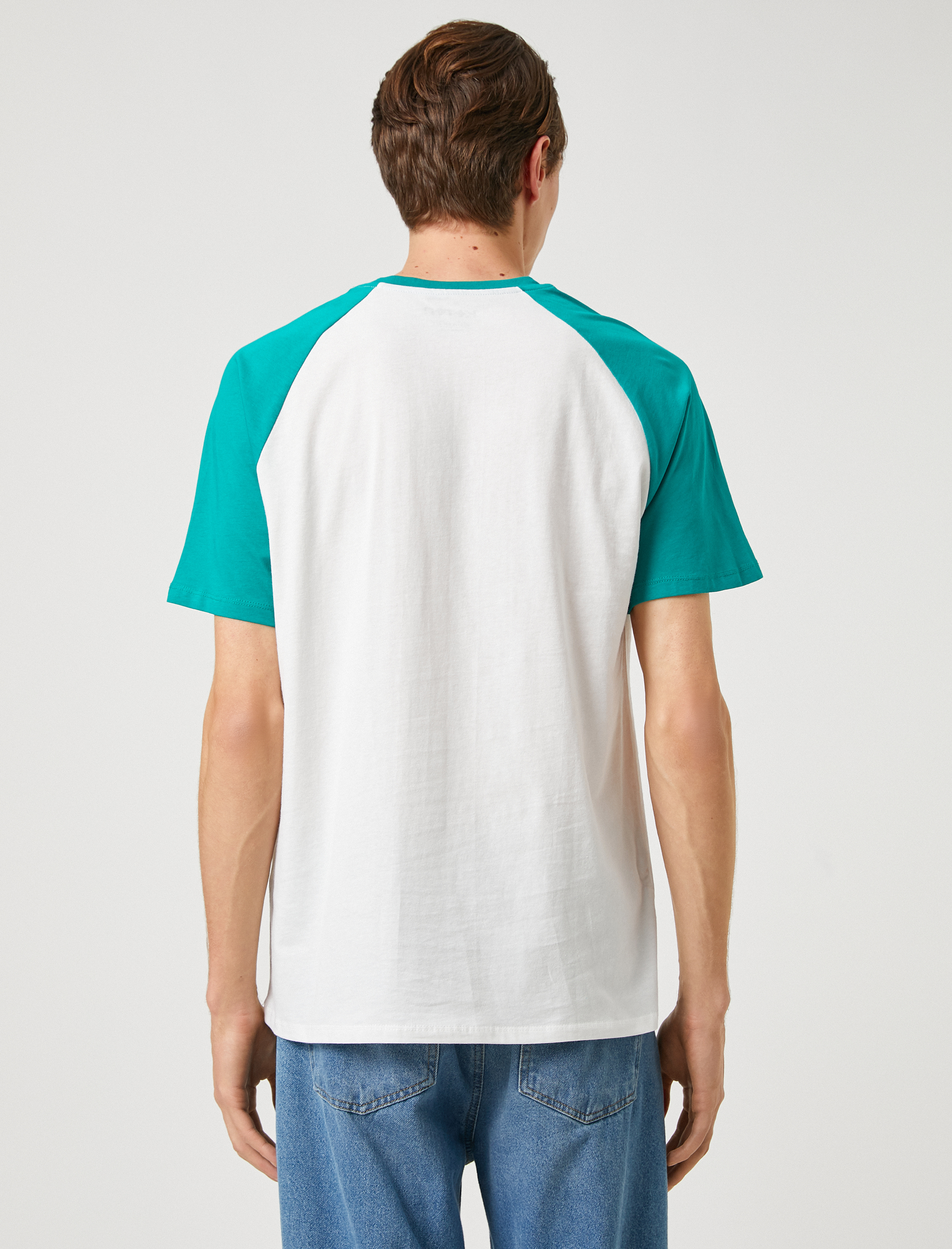   Cep Detaylı Tişört Reglan Kol Bisiklet Yaka Kısa Kollu