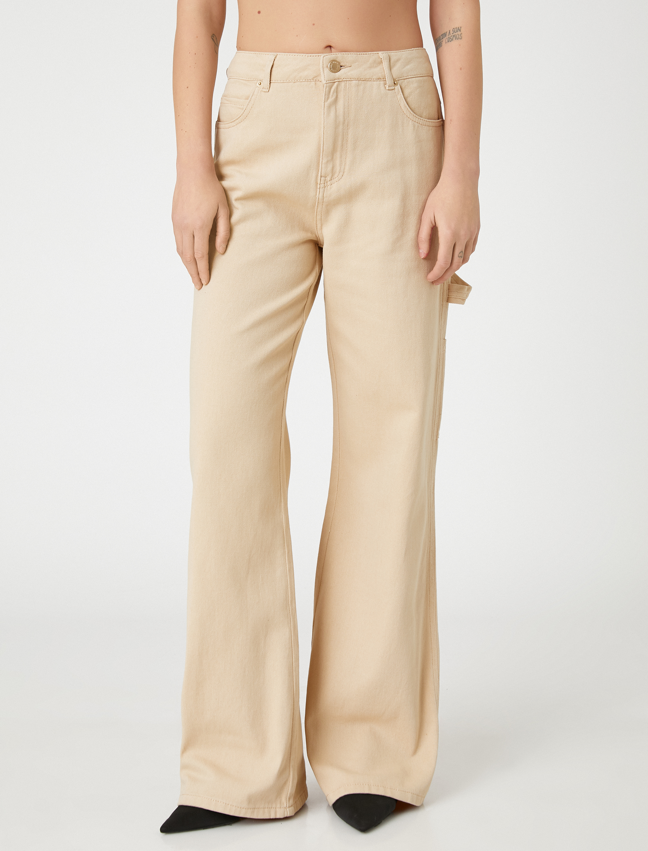   Geniş Paça Kot Pantolon Yüksek Bel