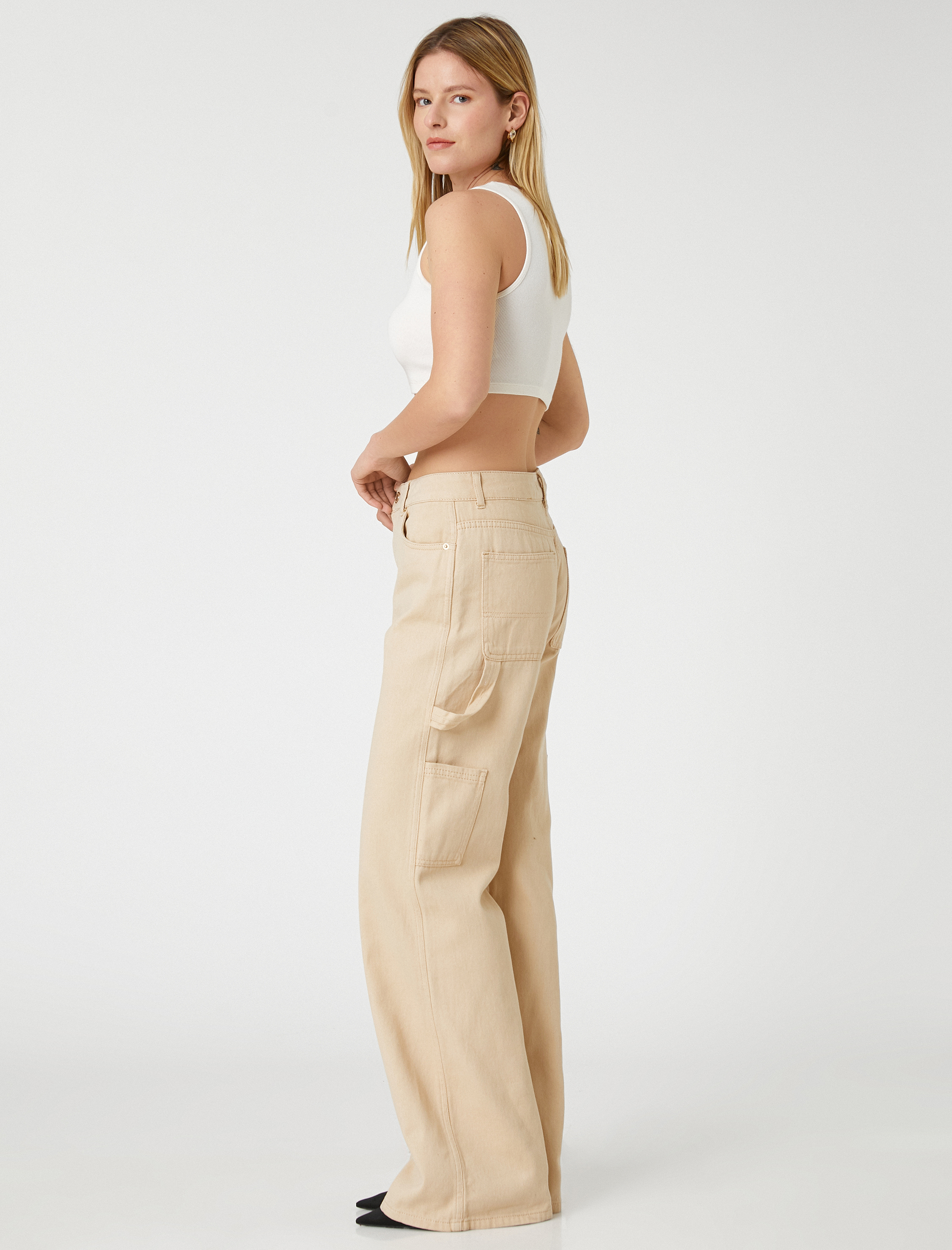   Geniş Paça Kot Pantolon Yüksek Bel