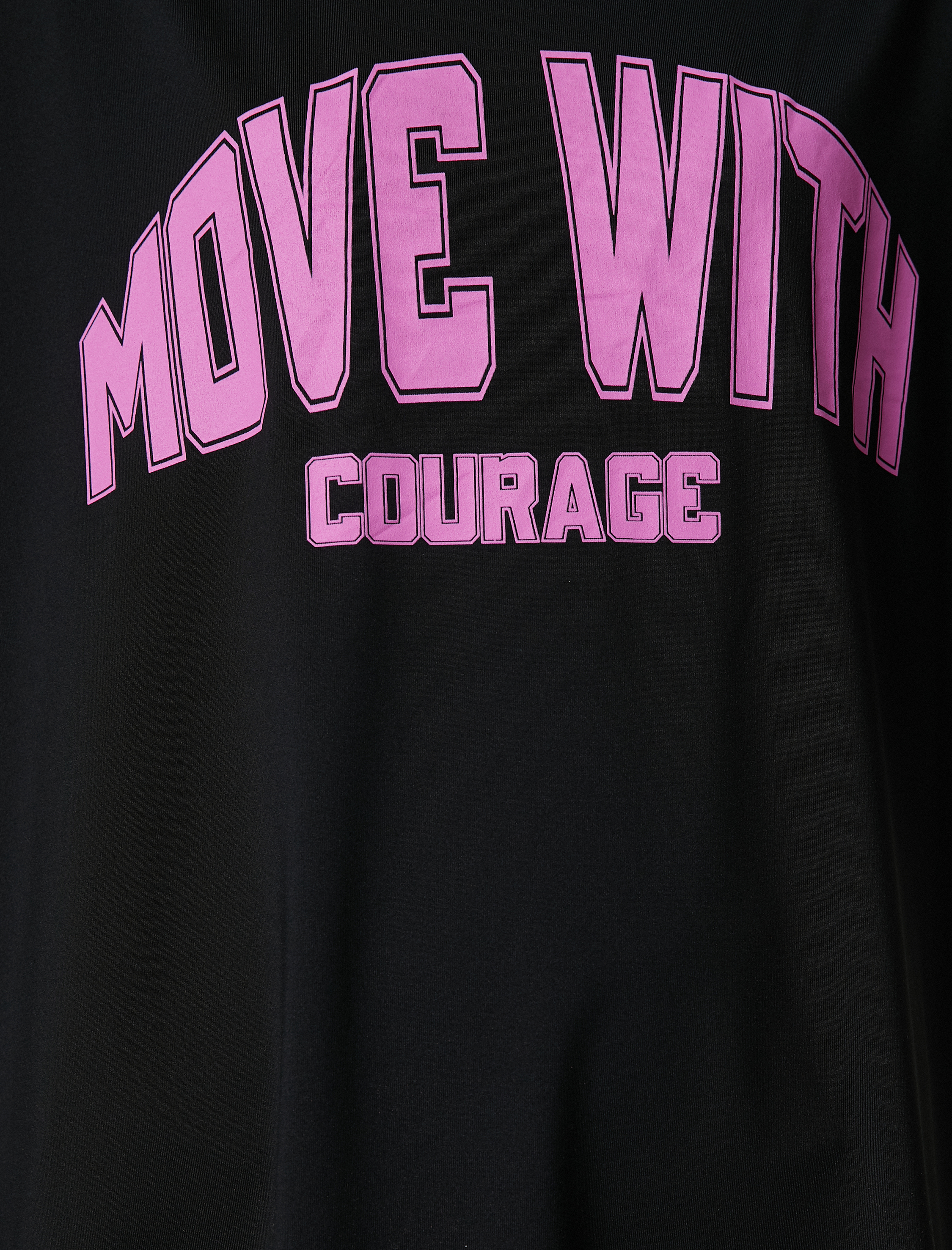   Oversize Spor Tişört Slogan Baskılı Bisiklet Yaka