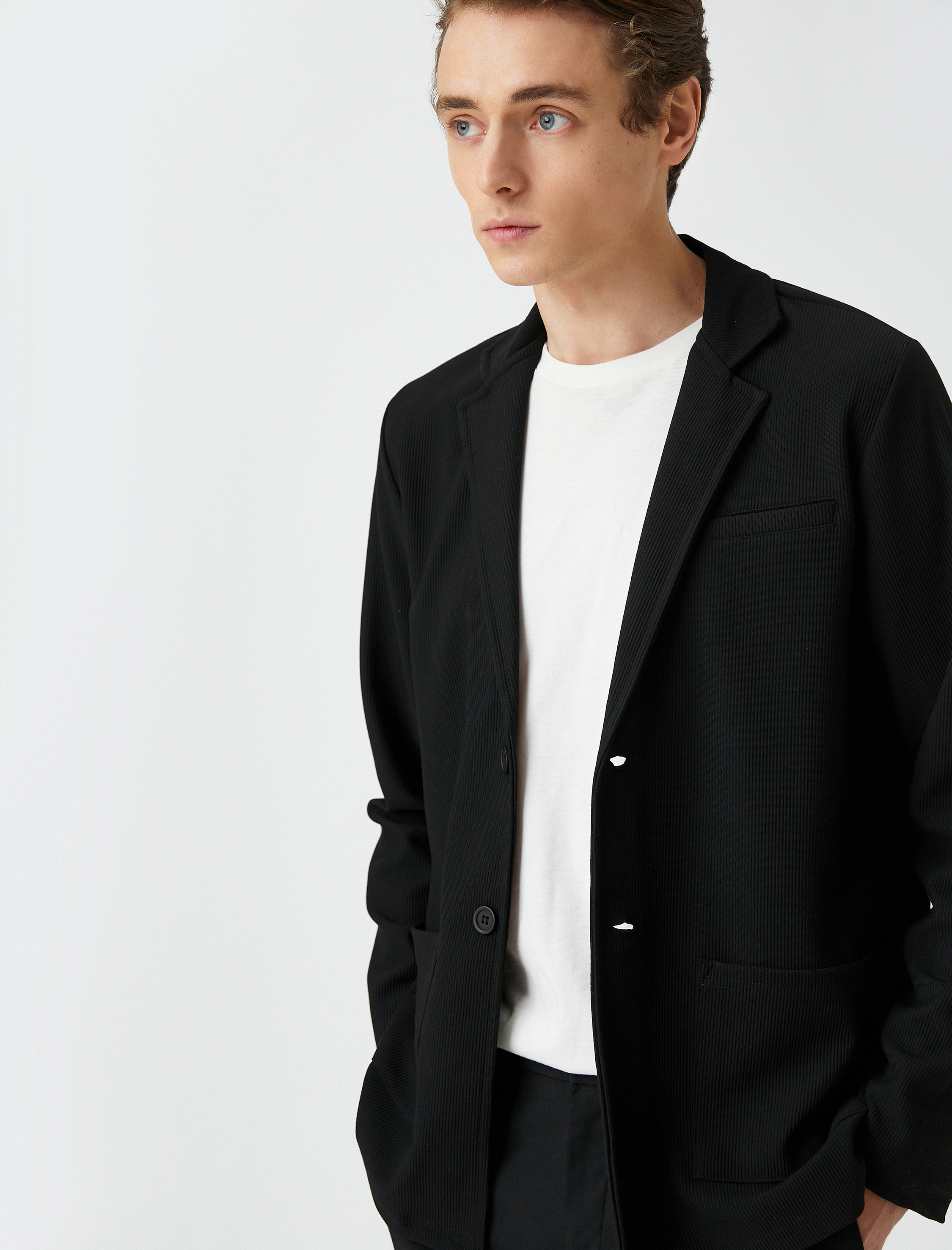   Basic Blazer Ceket Düğme Detaylı Cepli